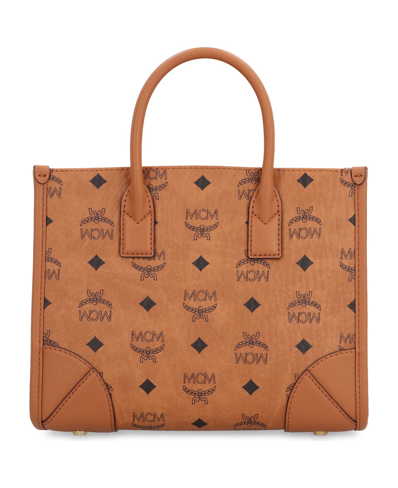 MCM Munich Visetos Tote - Saddle Brown