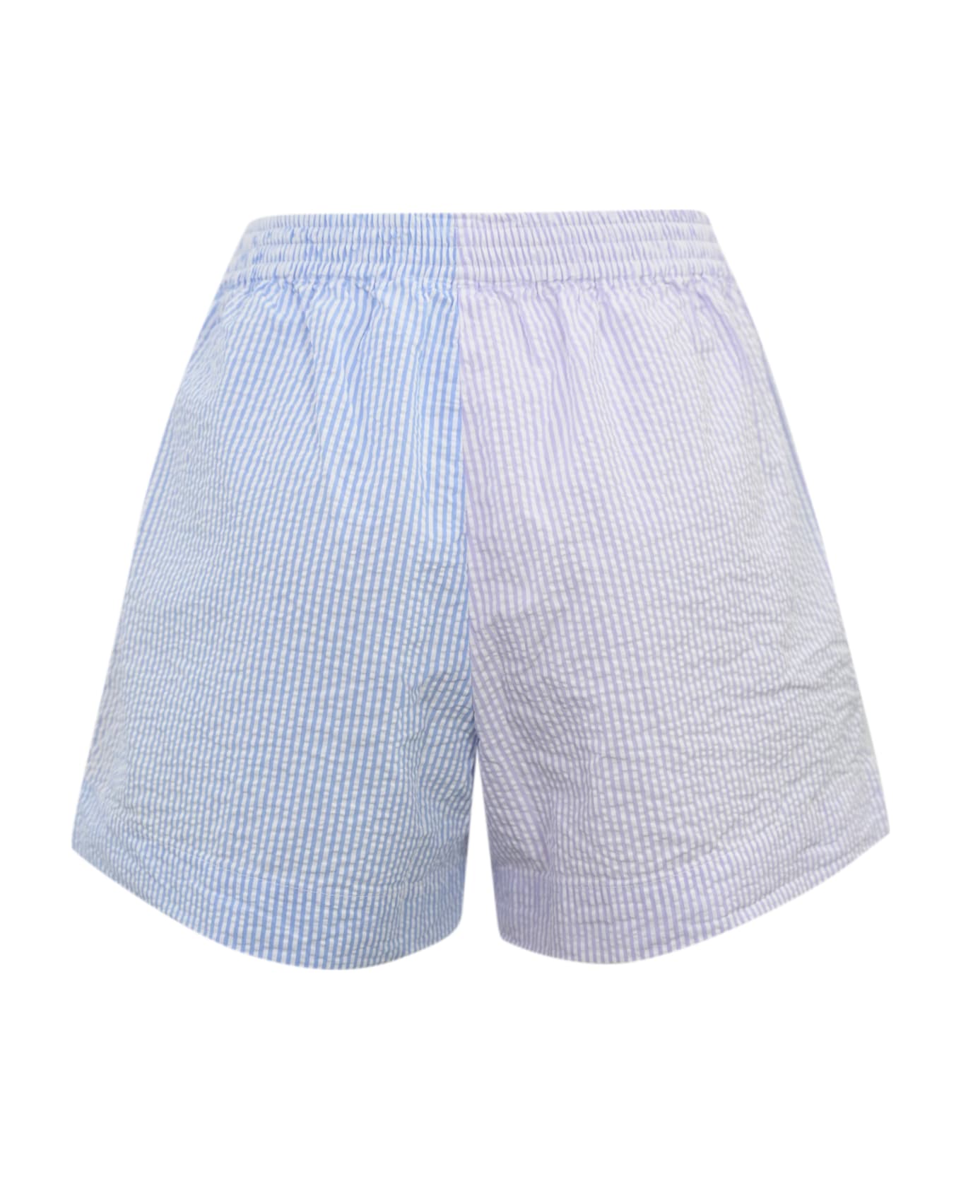 MC2 Saint Barth Meave Shorts In Seersucker Cotton - Multicolor