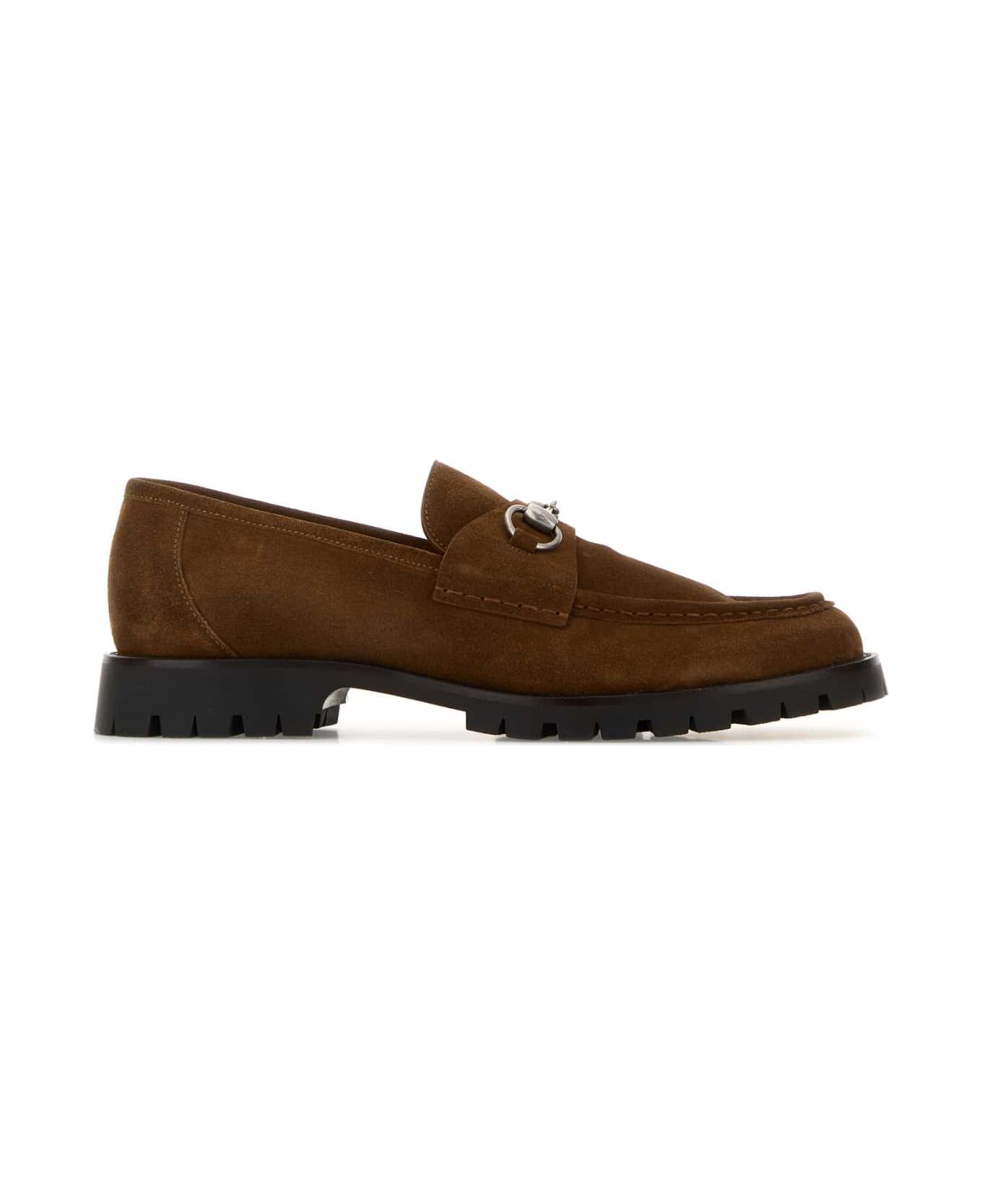 Gucci Brown Suede Loafers - NOCCIOLA