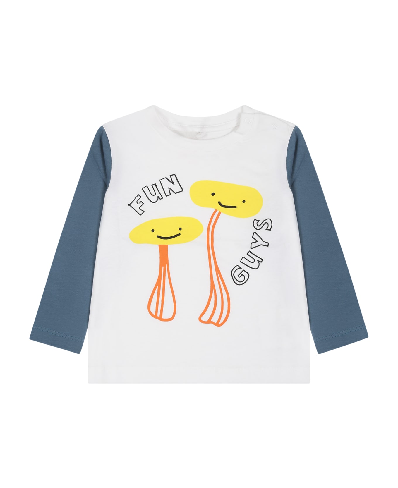 Stella McCartney Kids White T-shirt For Baby Kids With Mushroom Print - White Tシャツ＆ポロシャツ