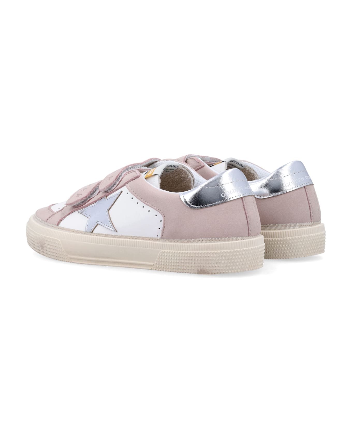Golden Goose Kid - May School Sneakers - WHITE/LIGHT PINK