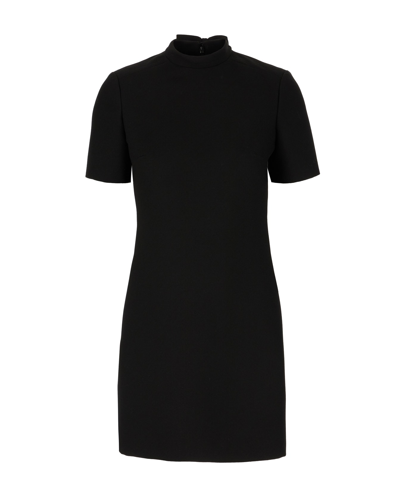 Valentino Garavani Black Wool Mini Dress - Nero