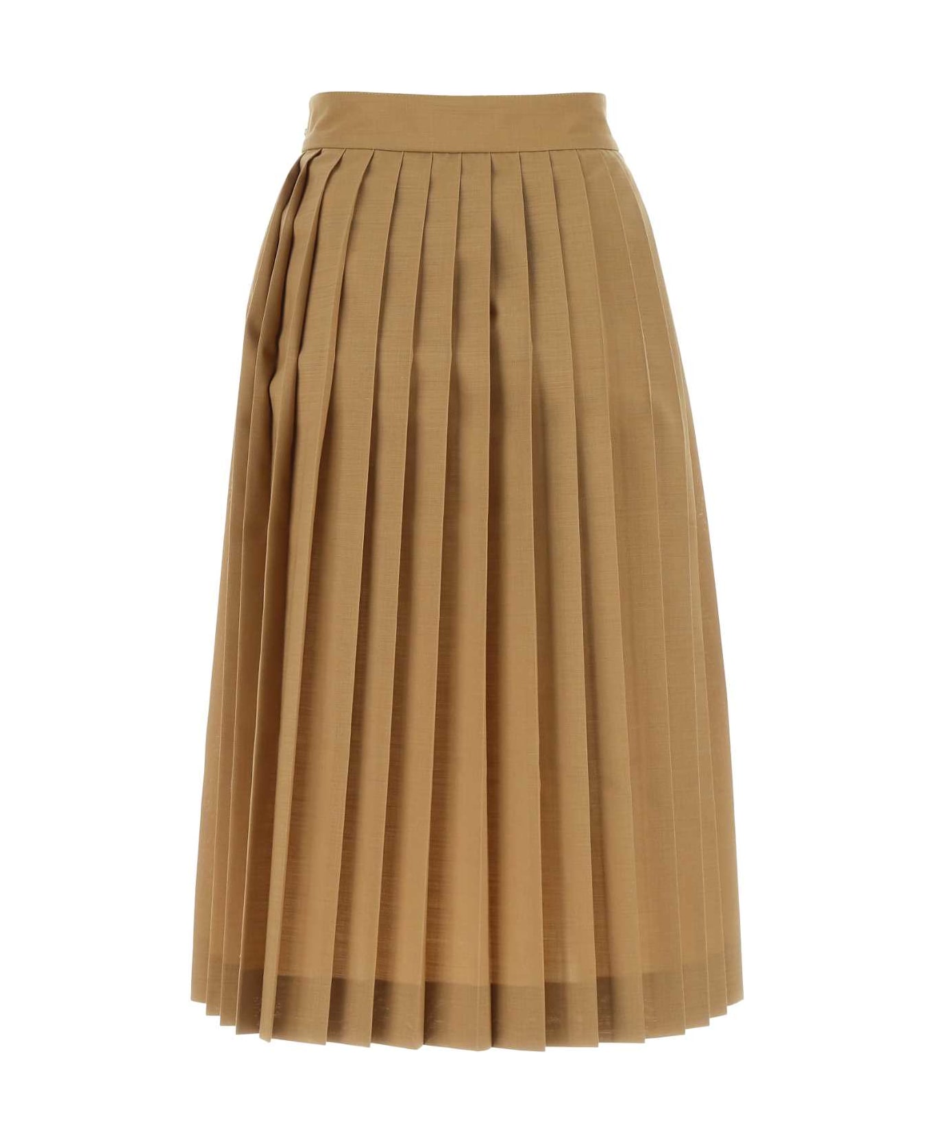 Quira Biscuit Polyester Blend Skirt - Q0024