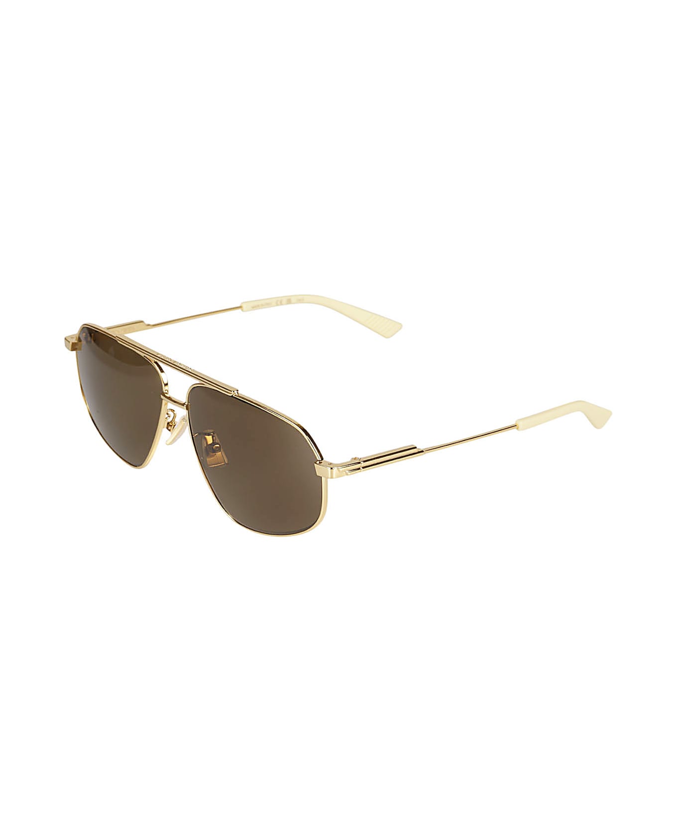 Bottega Veneta Eyewear Gold-tone Aviatore Style Sunglasses - Gold/Brown