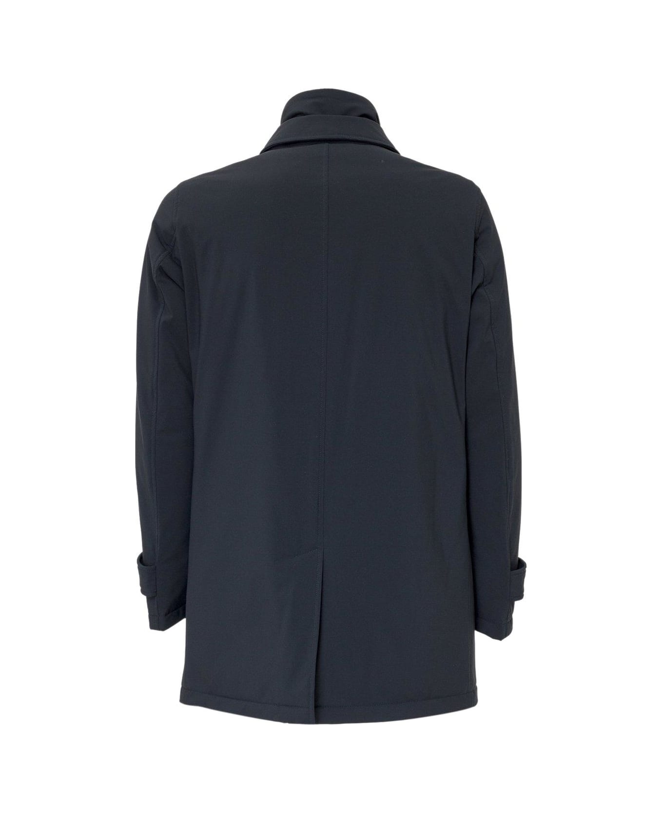 Herno Buttoned Down Coat - BLUE