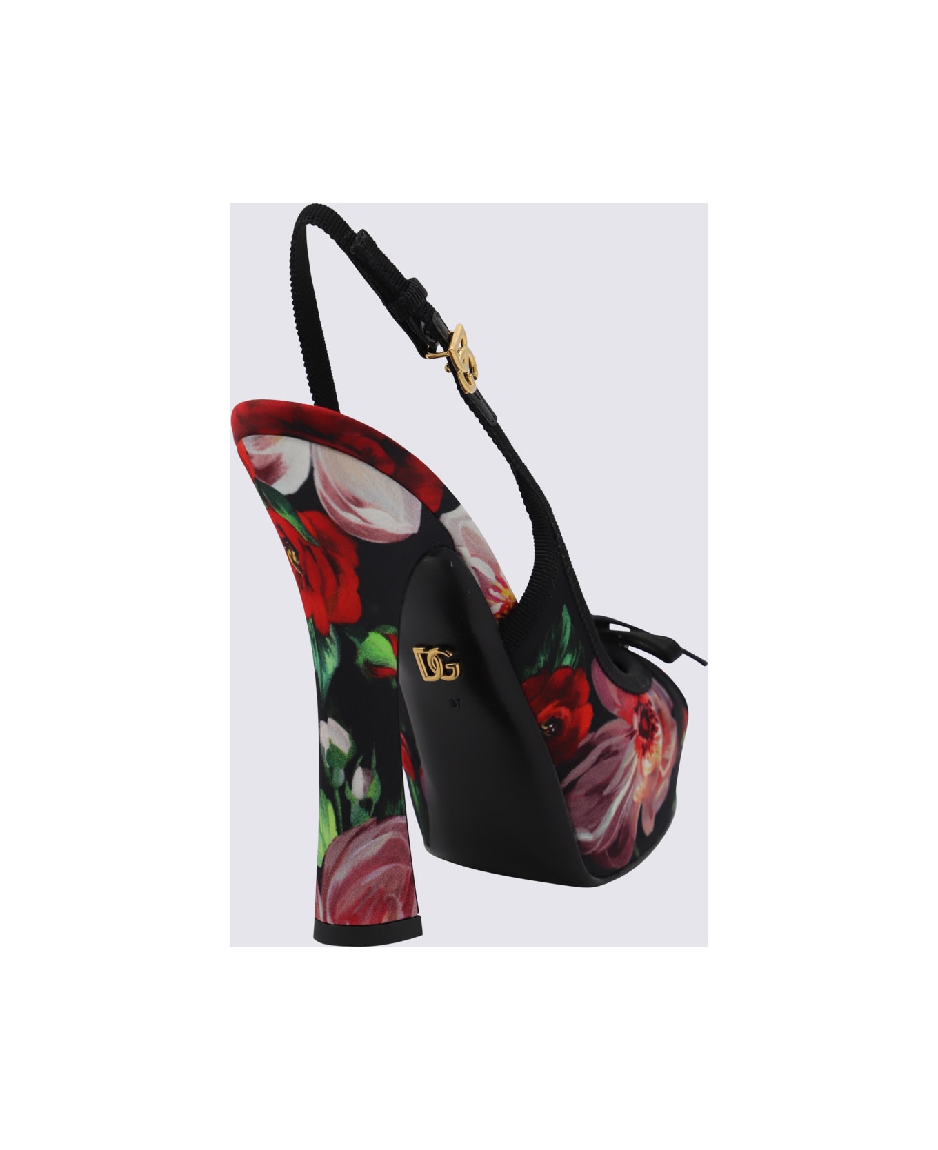 Dolce & Gabbana Black And Multicolor Pumps - NERO/FIORI