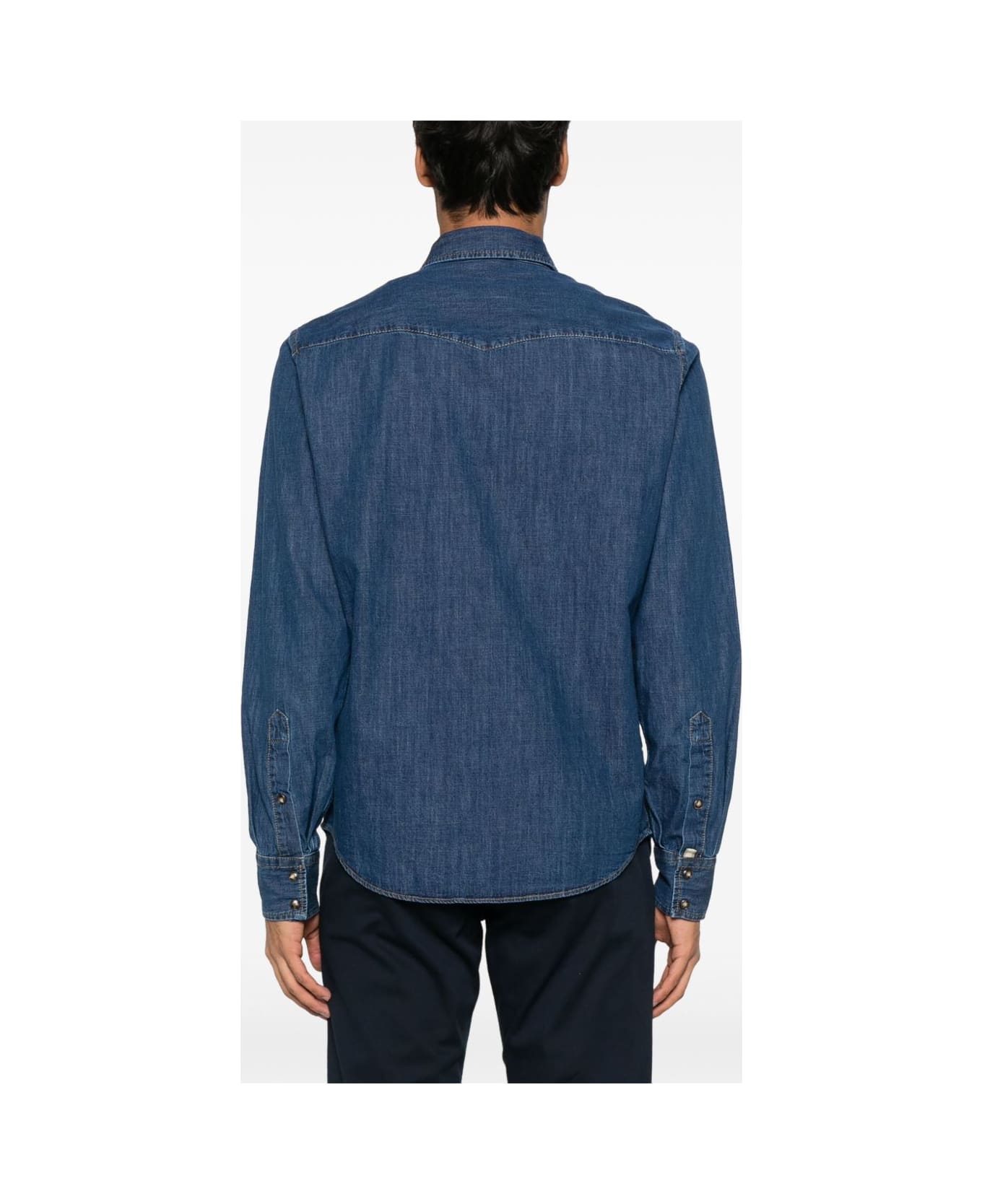 Jacob Cohen Cotton Western Shirt - Blue