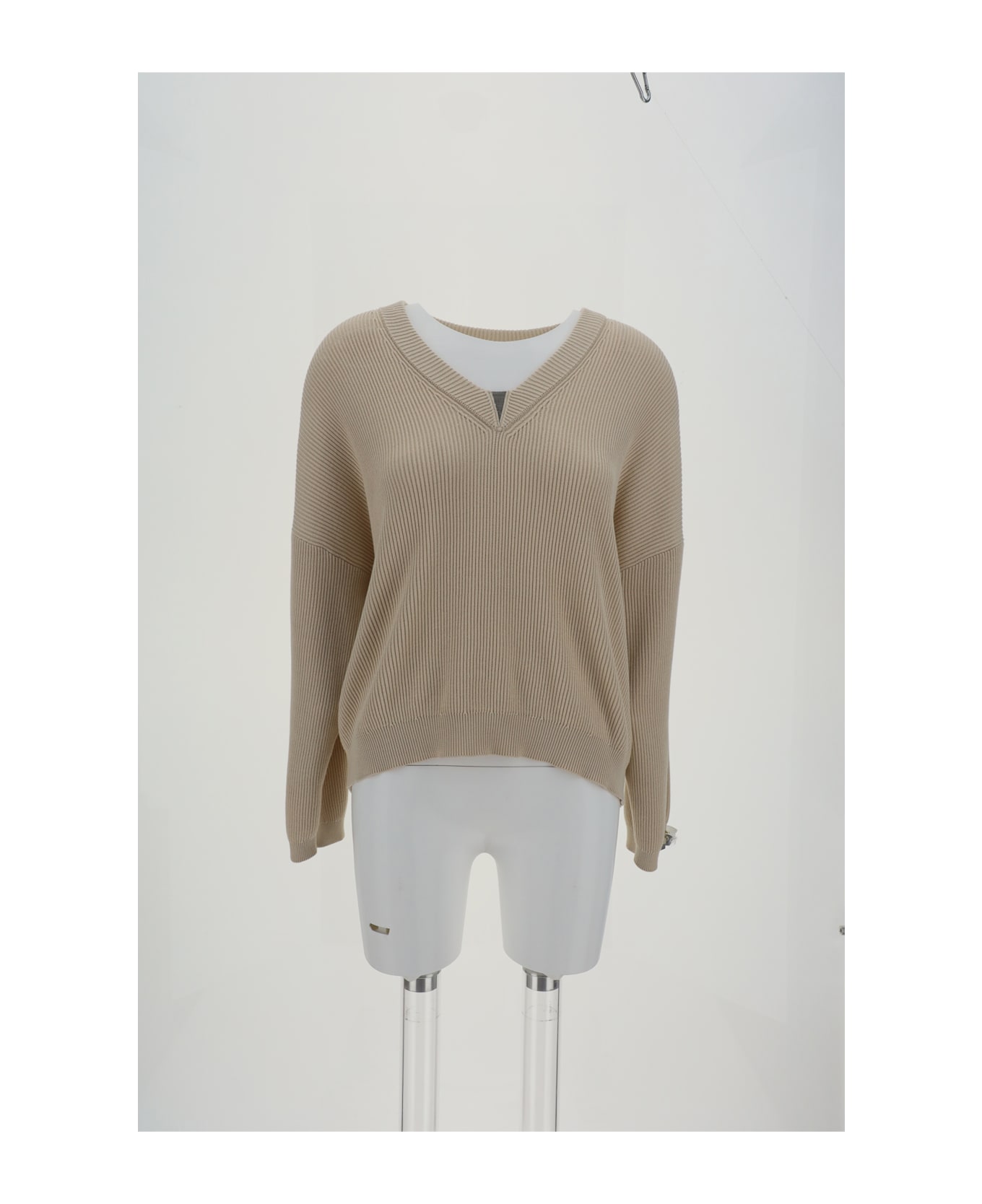 Brunello Cucinelli V-neck Sweater - Burro