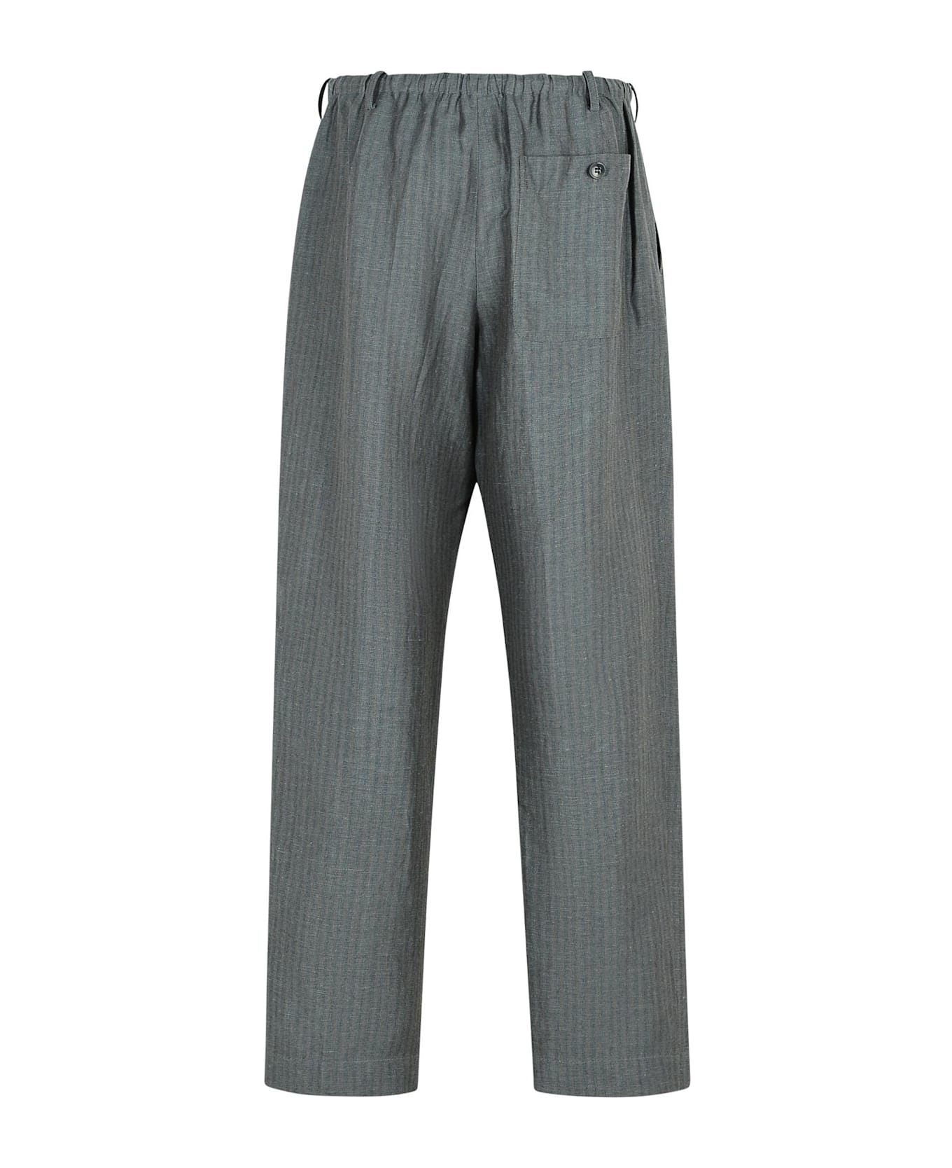 Dries Van Noten 
penny
 Grey Linen Blend Trousers - Grey