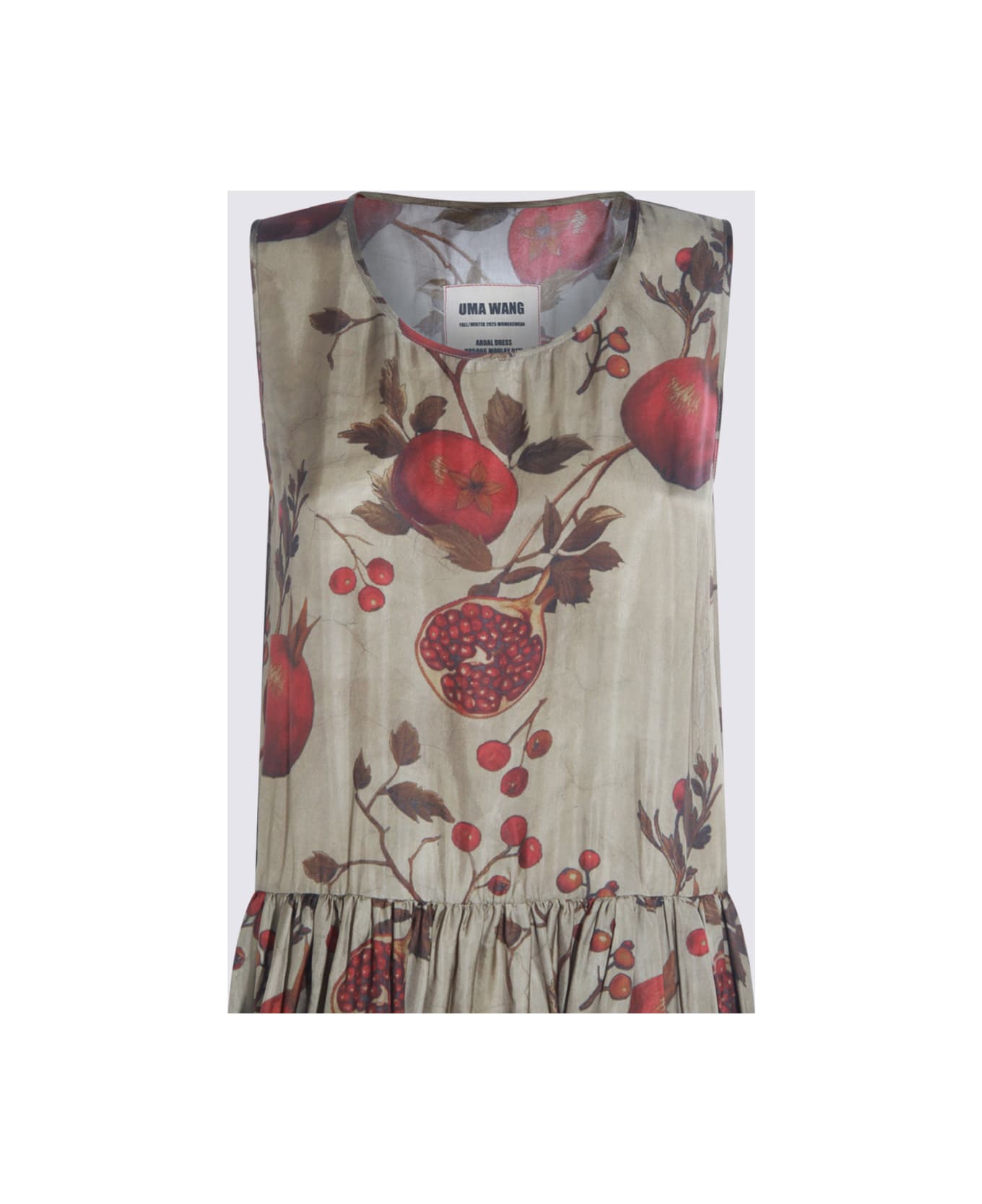 Uma Wang Red And Green Viscose Ardal Dress - MULTICOLOUR