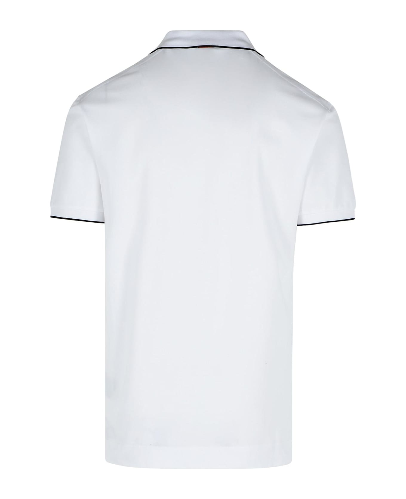 Zegna White Cotton Polo Shirt - White