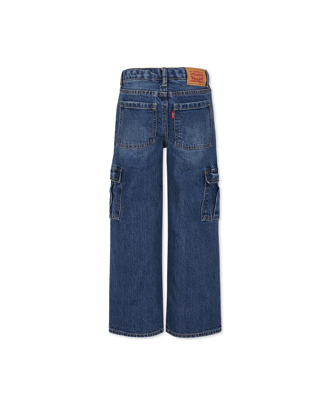 Levi
s "wide Leg" Denim Jeans For Girls With Logo Patch - Denim