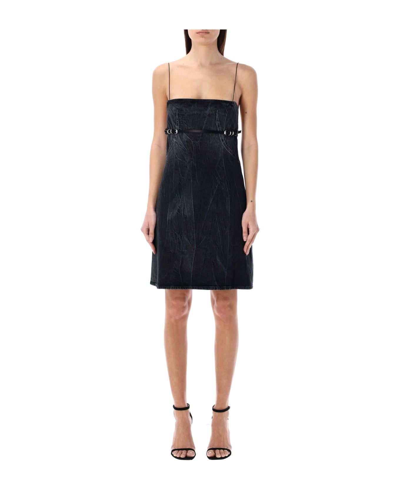 Givenchy Voyou Straps Denim Mini Dress - BLACK