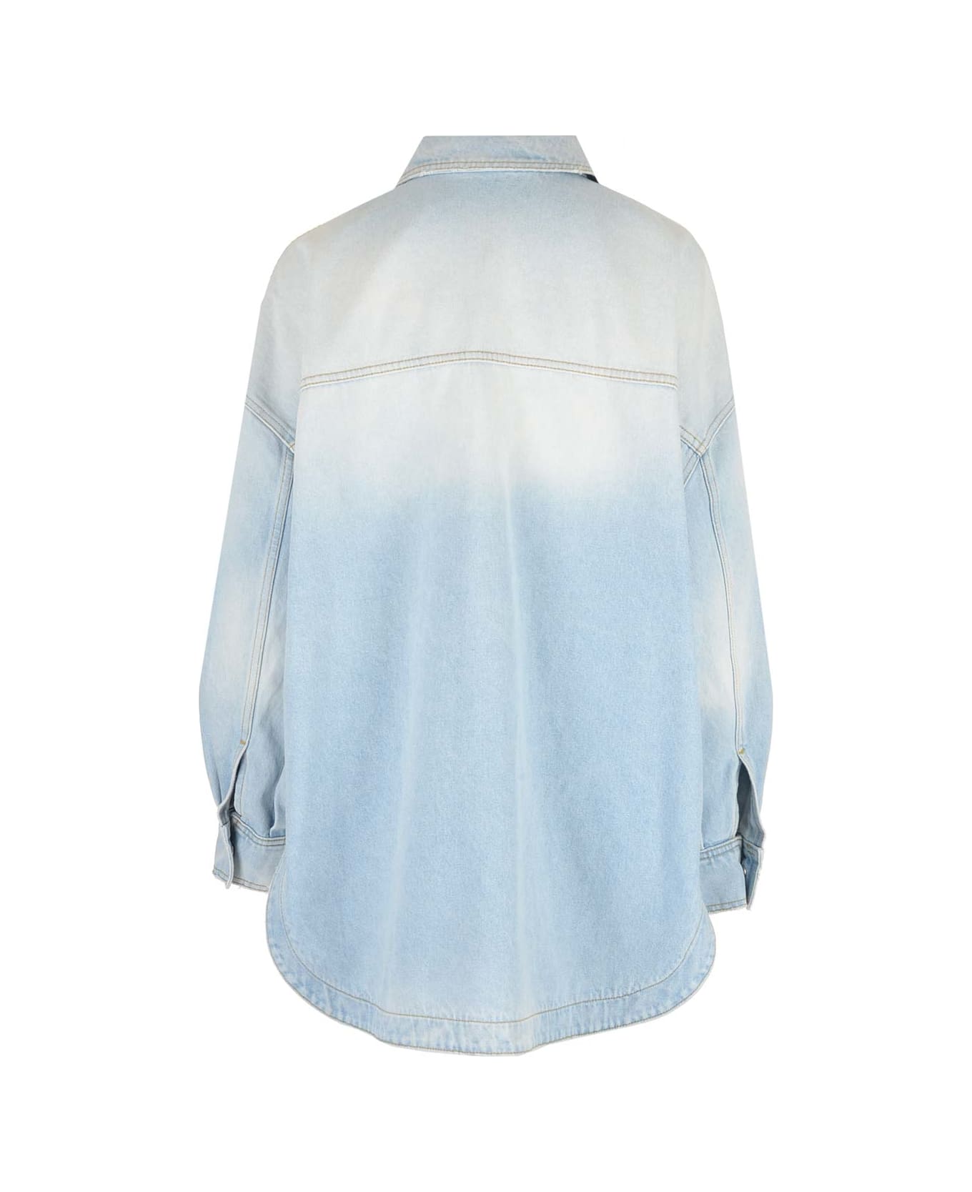 The Attico Bleached Denim Shirt - Clear Blue トップス