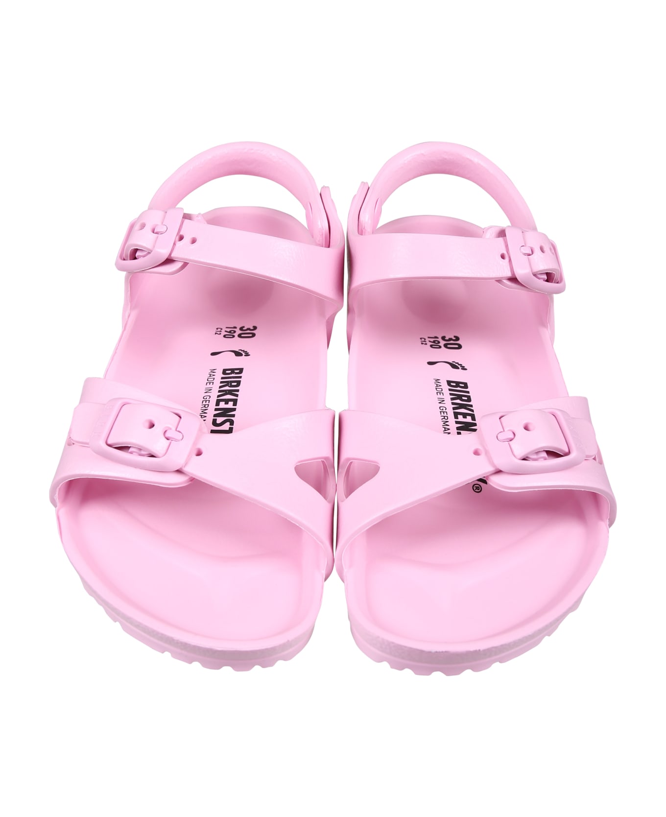 Birkenstock Milano Eva Pink Sandals For Kids With Logo - Pink シューズ