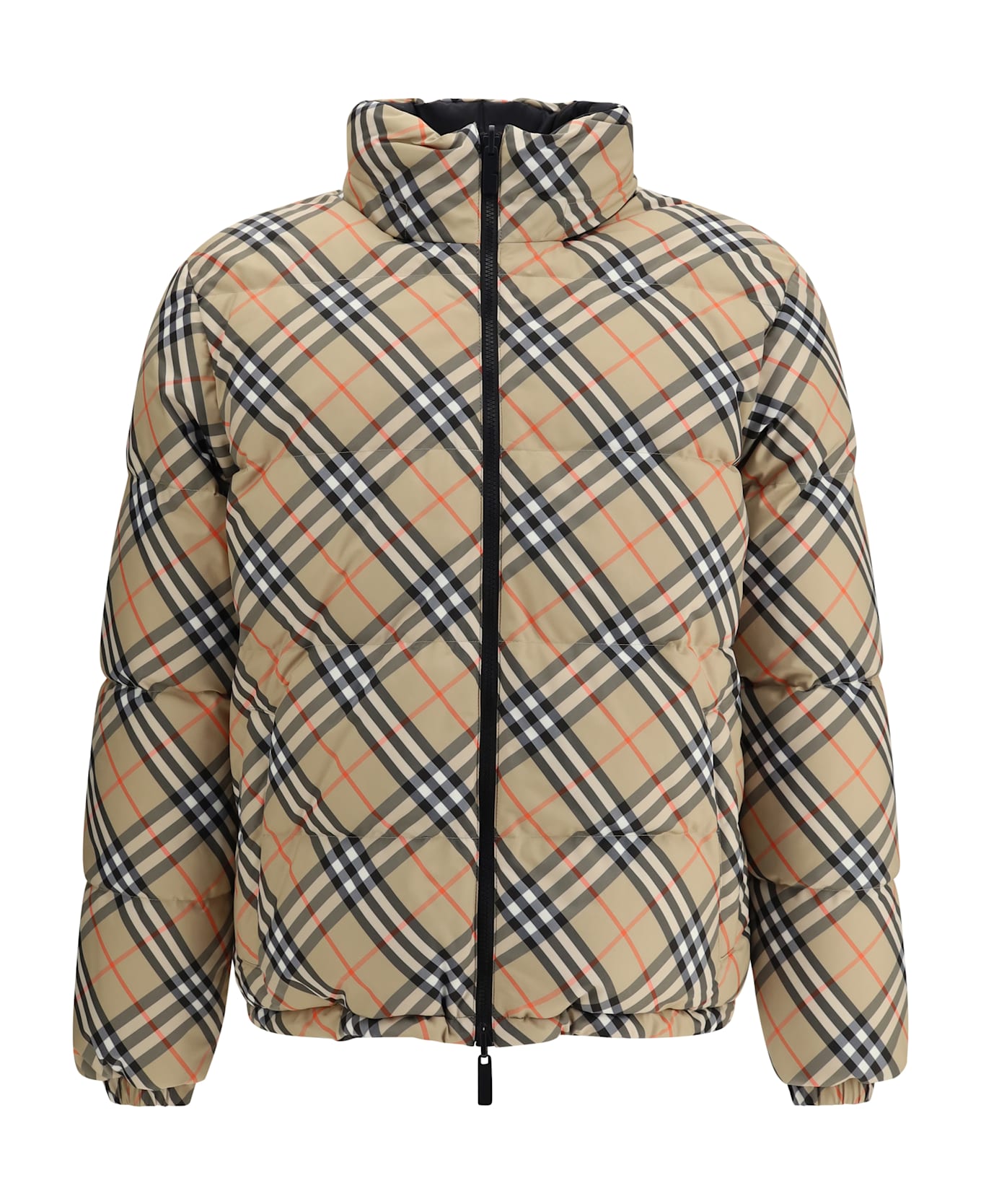 Burberry Check Down Jacket - NEUTRALS