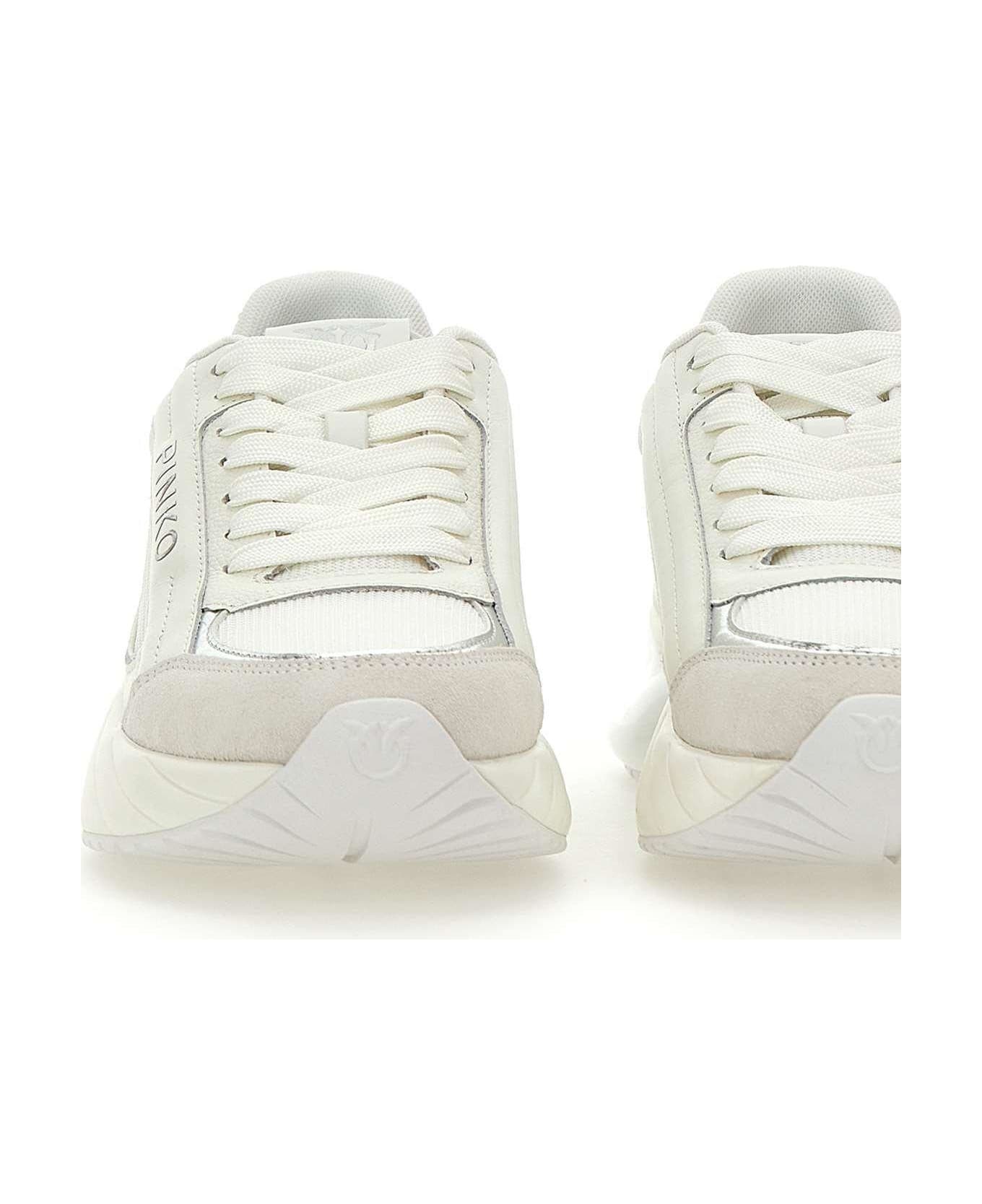Pinko Ariel 07 Logo Lettering Lace-up Sneakers - White
