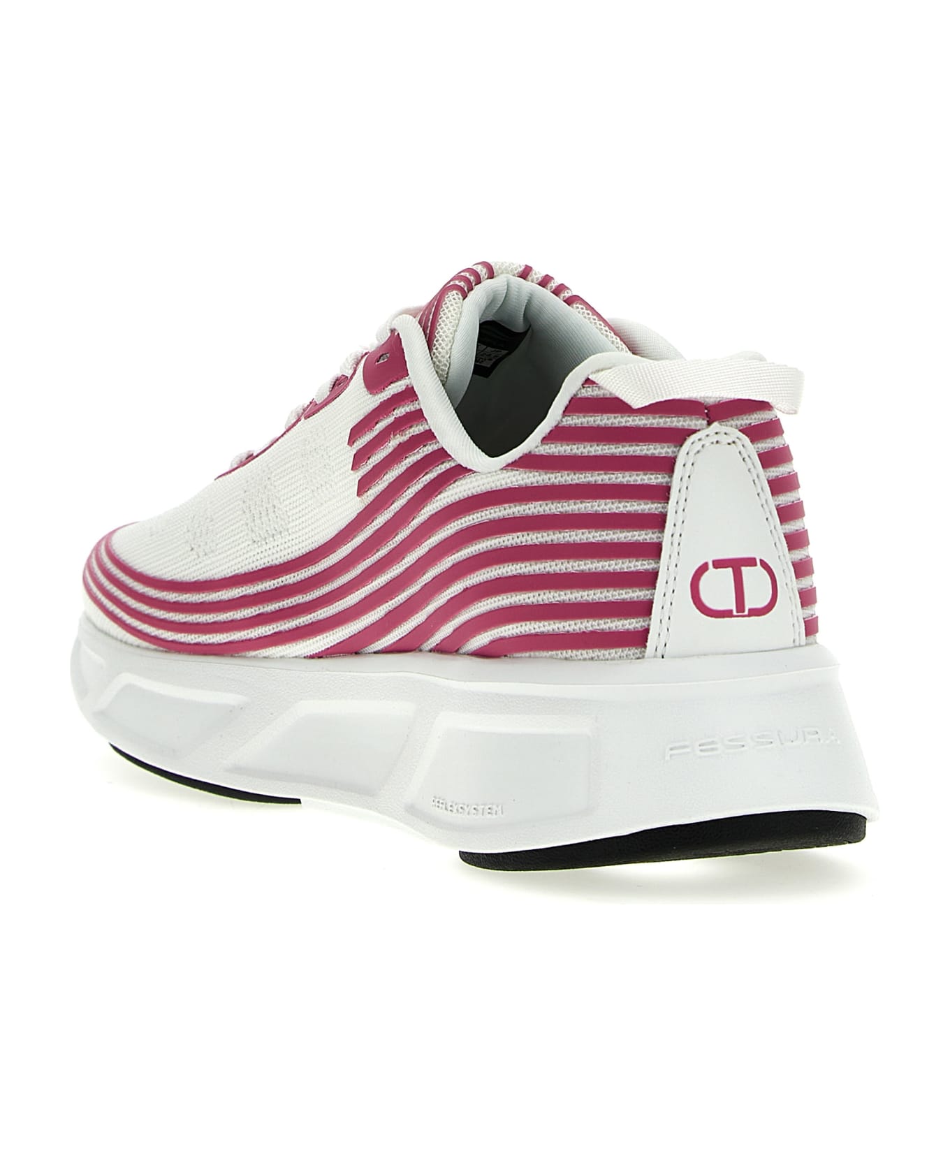 TwinSet Stretch Knit Sneakers - Fuchsia