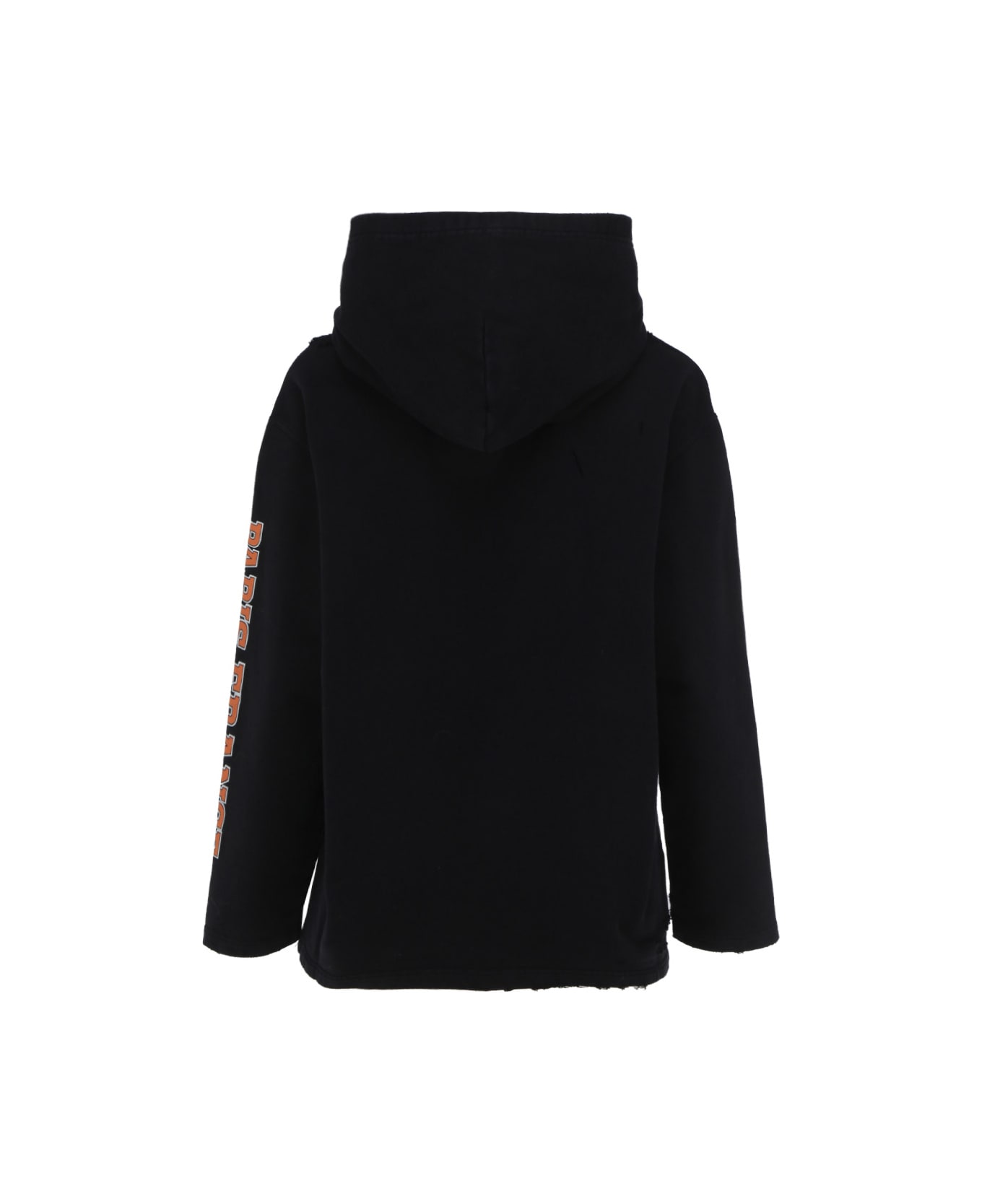 Balenciaga Cropped Hoodie - Black/orange/white w