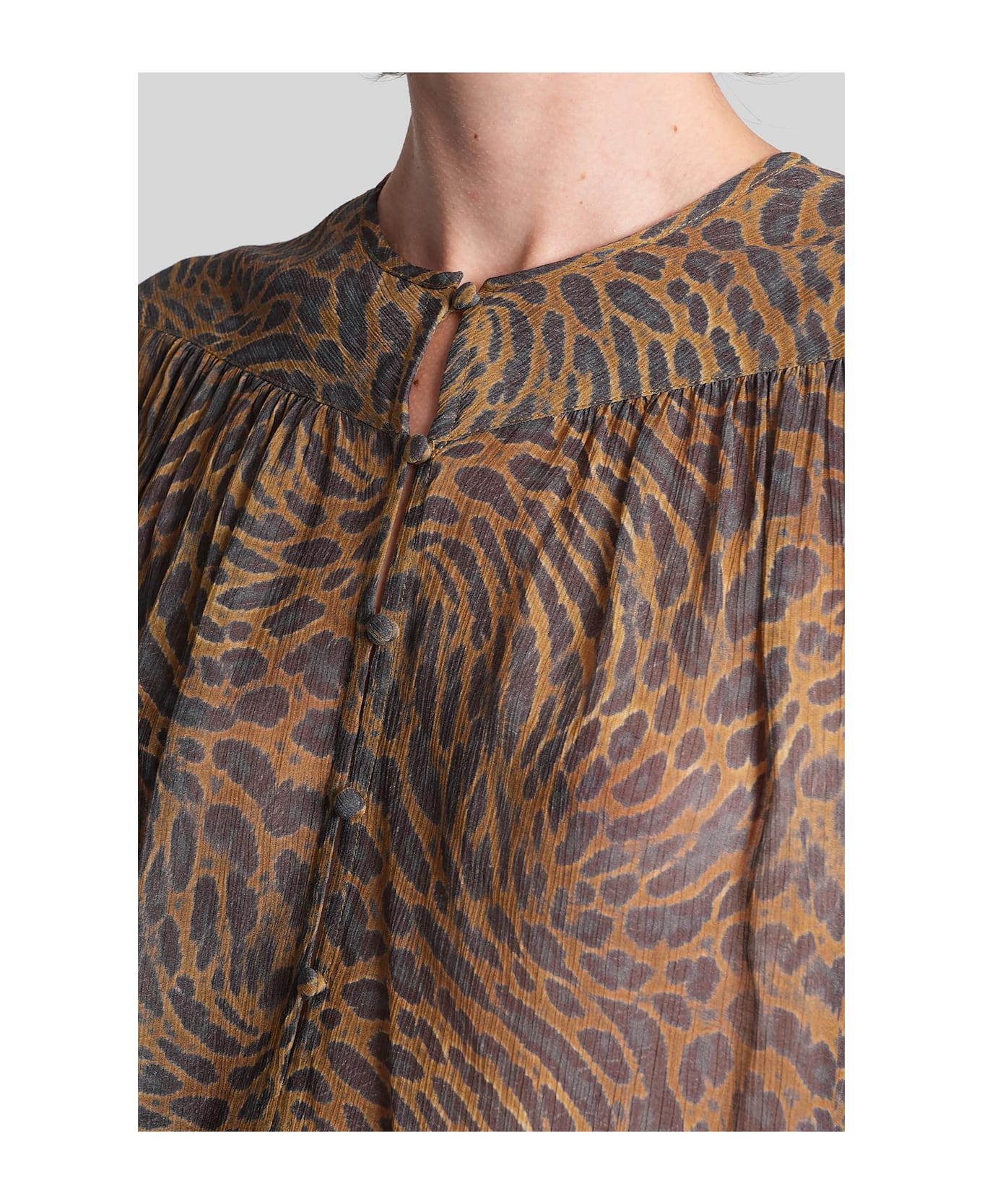 IRO Cyriel Blouse In Animalier Viscose - Animalier