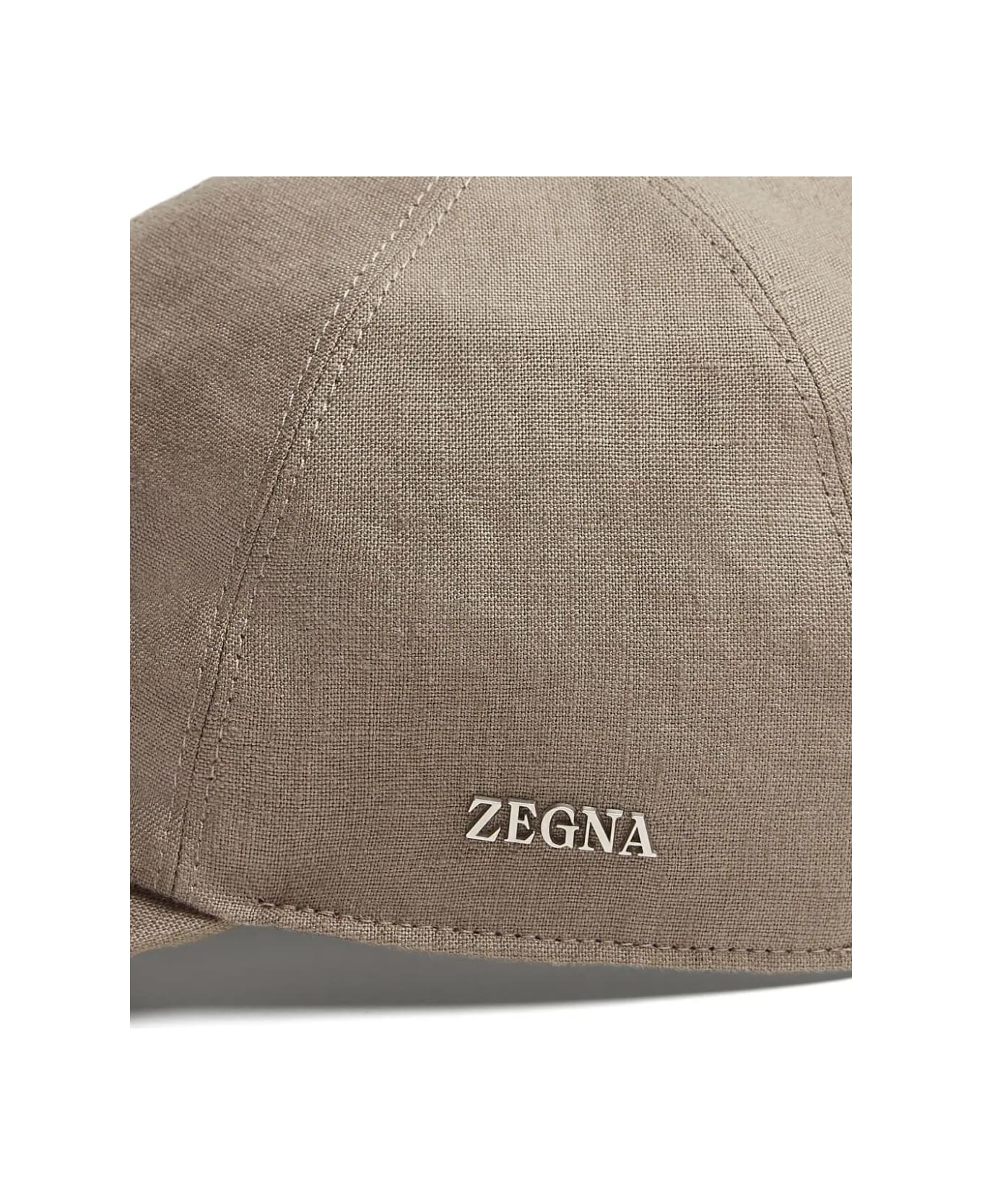 Zegna Dark Beige Linen Baseball Hat - Brown 帽子