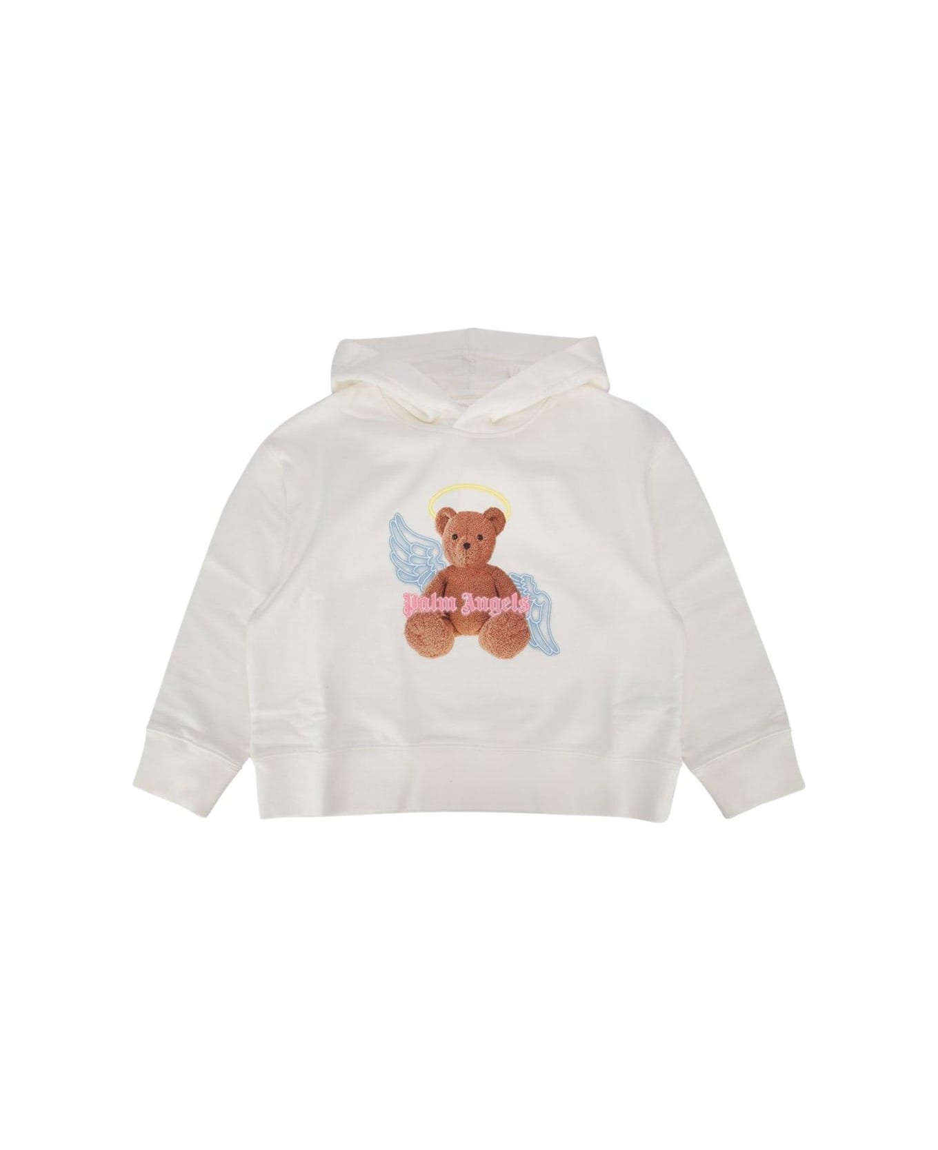 Palm Angels Graphic-printed Long Sleeved Hoodie - Off White