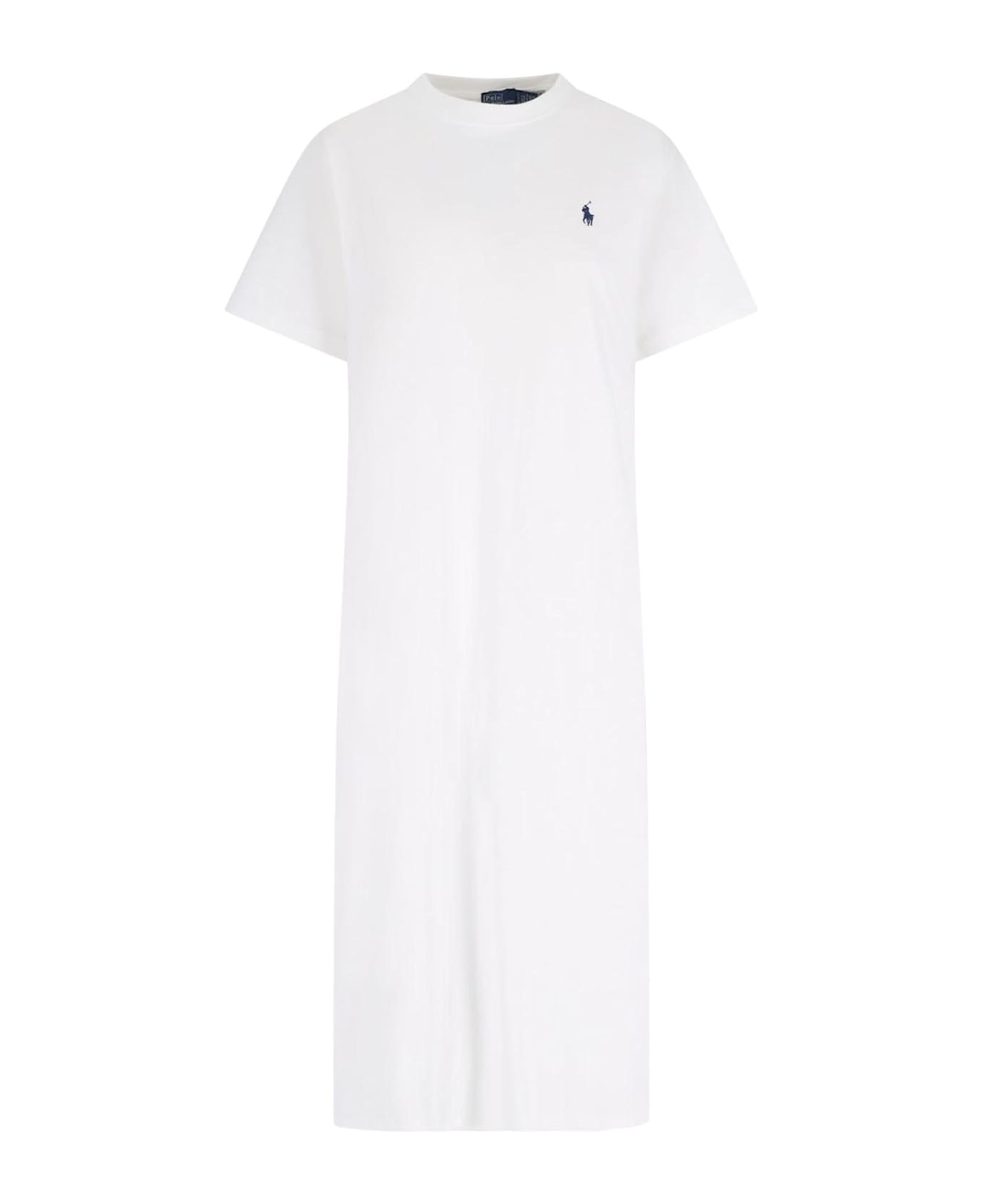 Polo Ralph Lauren Logo Midi Dress - White