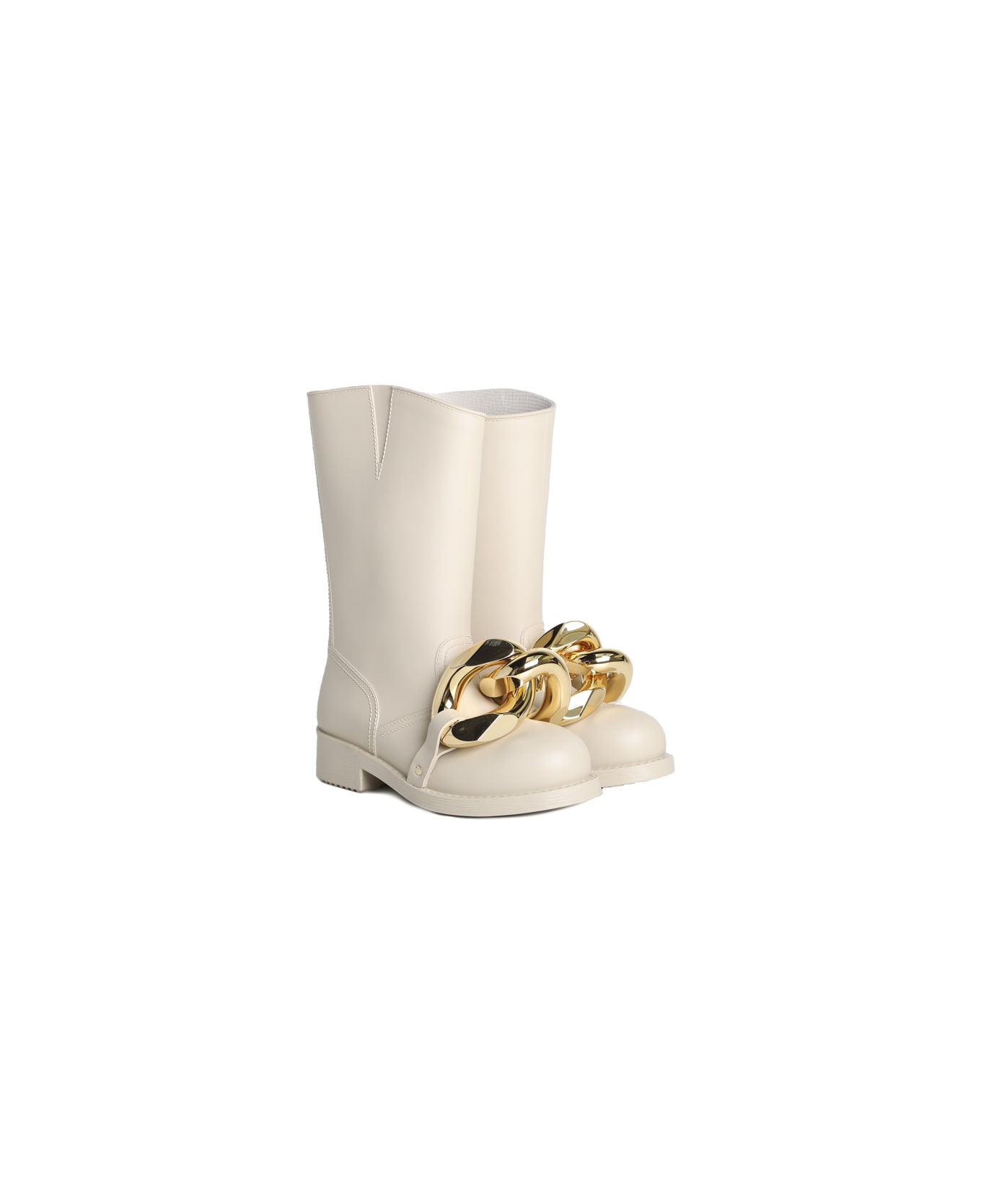 J.W. Anderson Chain Boots In Rubber - Beige