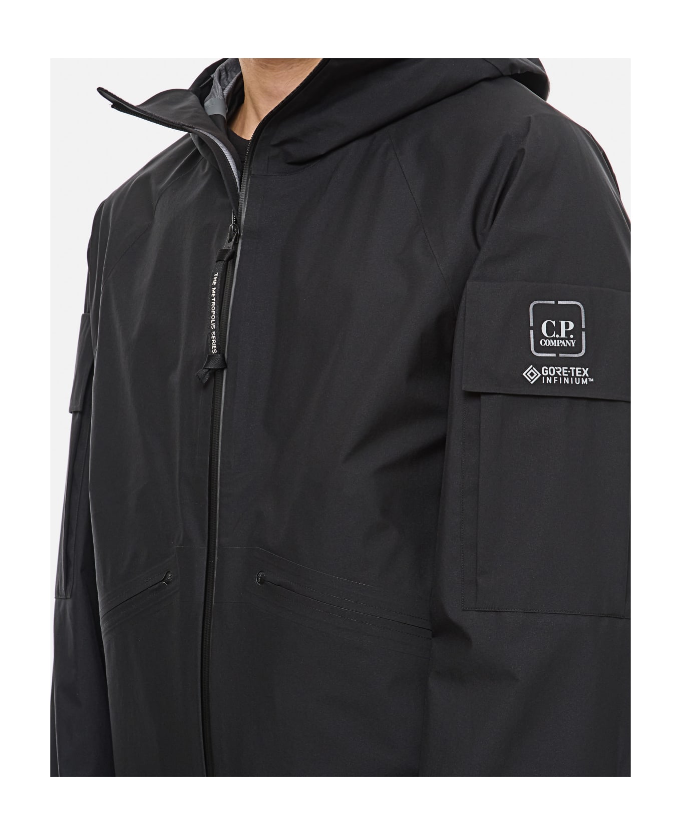 C.P. Company Metropolis Series Gore-tex Infinium Hooded Jacket - Black