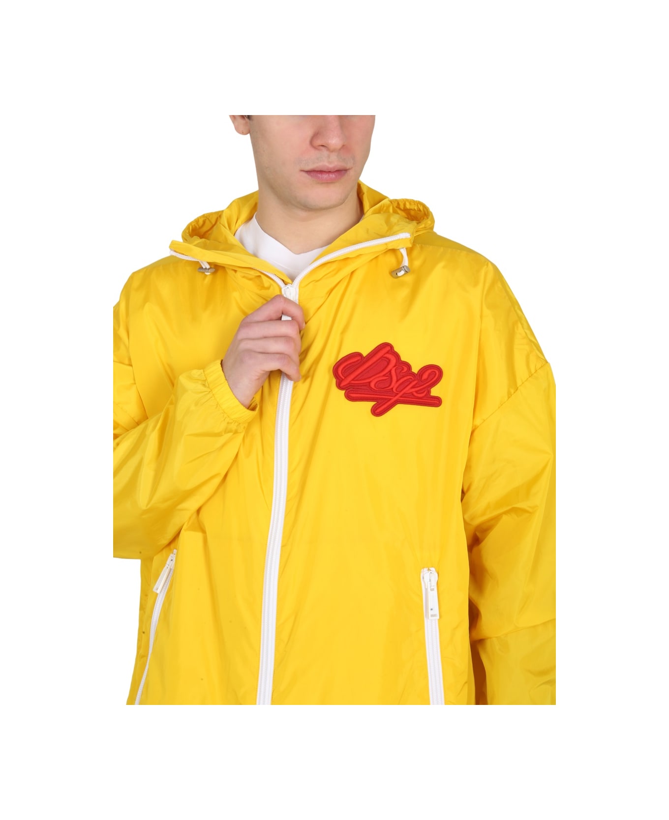 Dsquared2 Jacket With Logo Patch - ORANGE