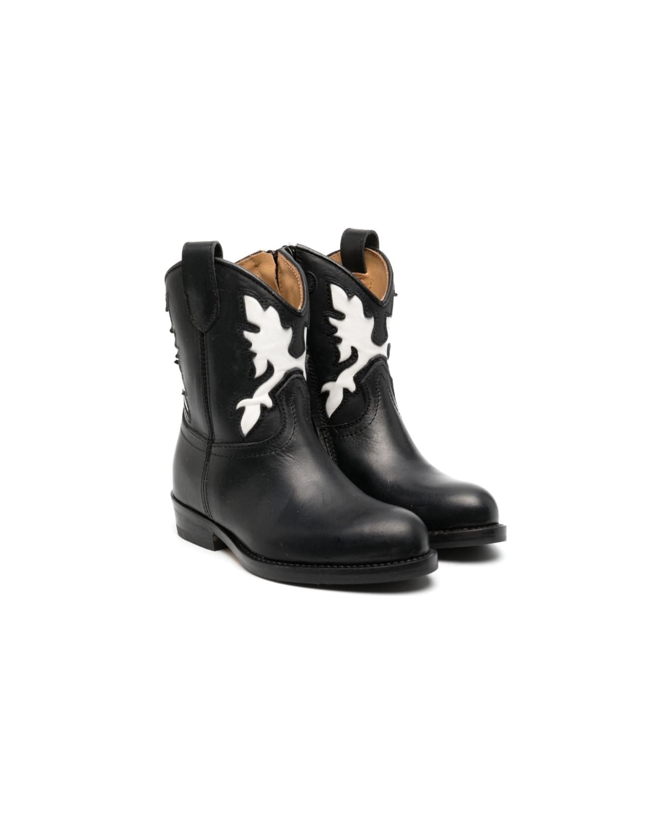 Gallucci Western Boots With Embroidery - Black