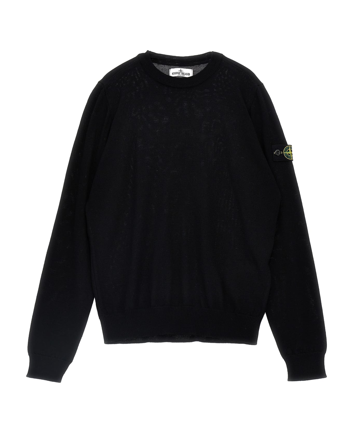 Stone Island Junior Logo Patch Sweater - Black  