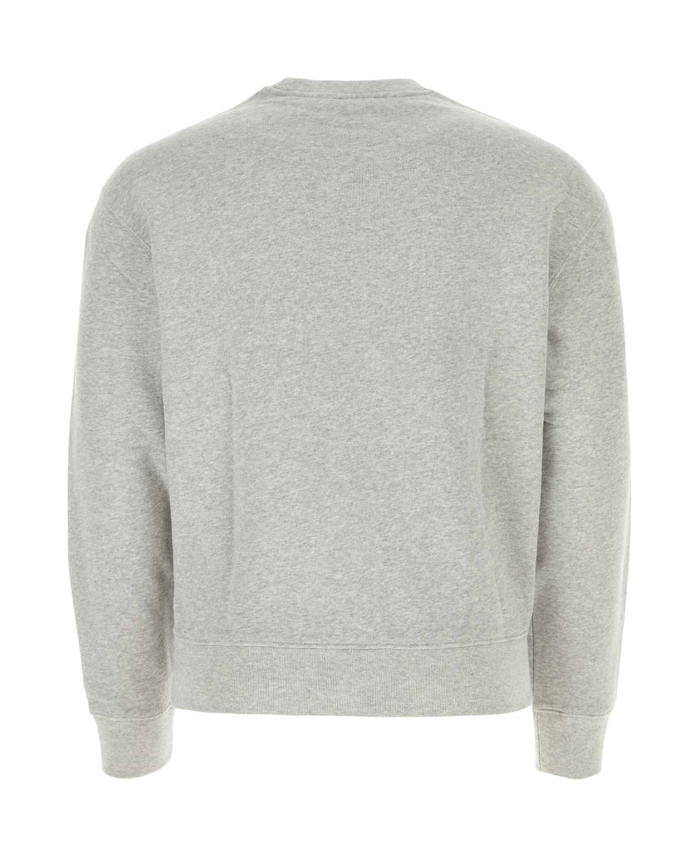 Maison Kitsuné Melange Grey Cotton Sweatshirt - LIGHTGREYMELANGE