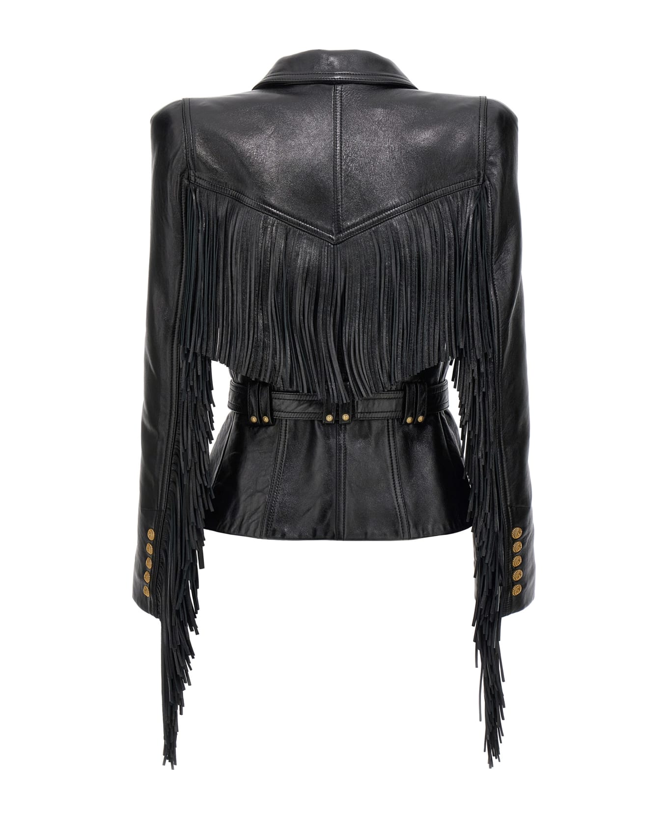Balmain Jolie Madame Leather Jacket - Black