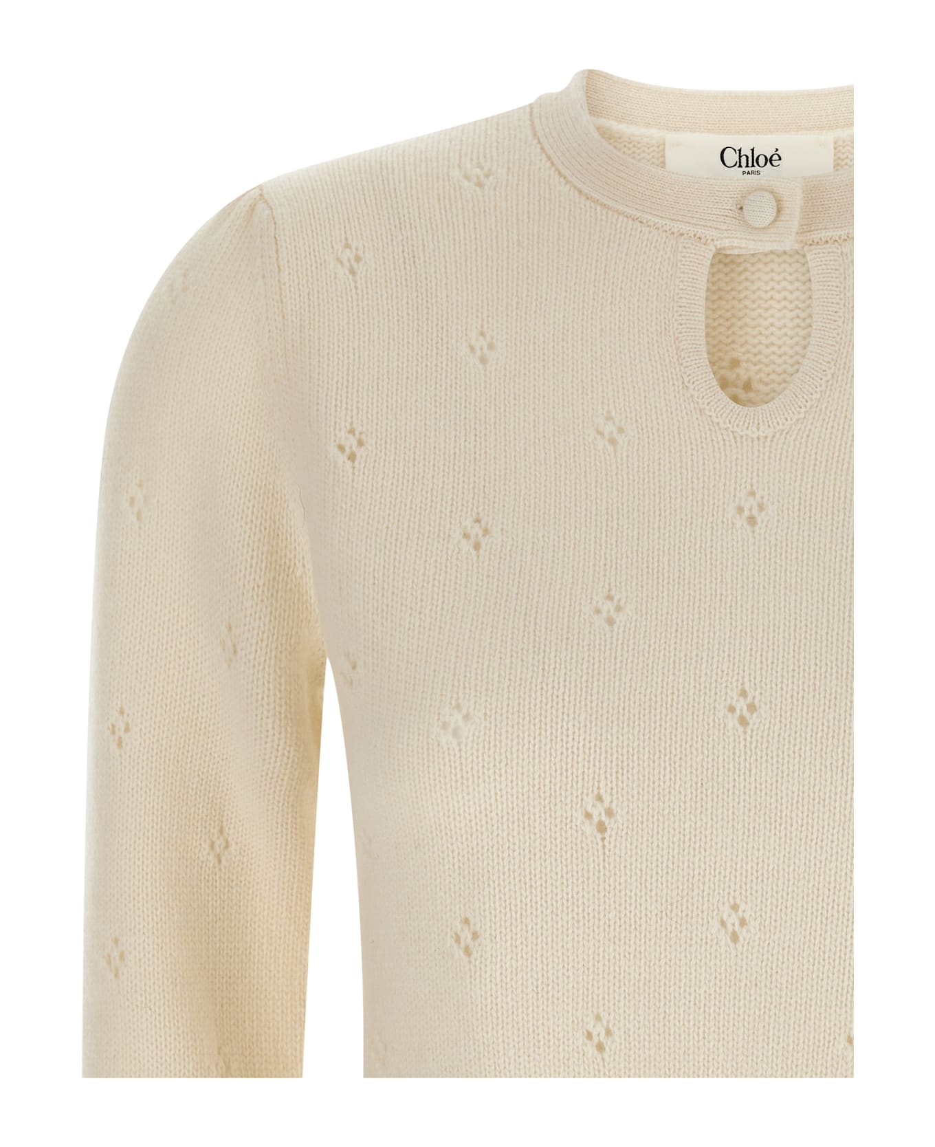 Chloé Jacquard Logo Sweater - White
