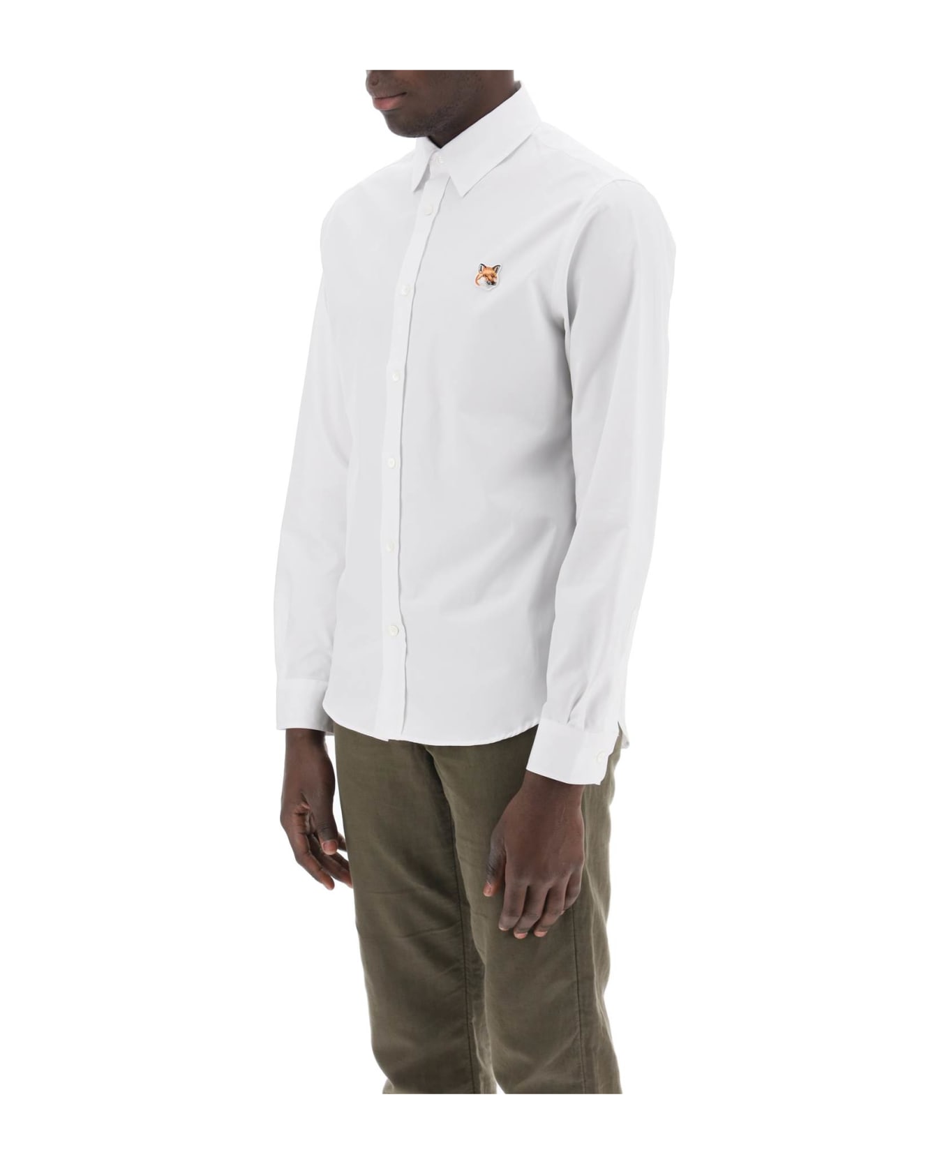 Maison Kitsuné Fox Head Poplin Shirt - White