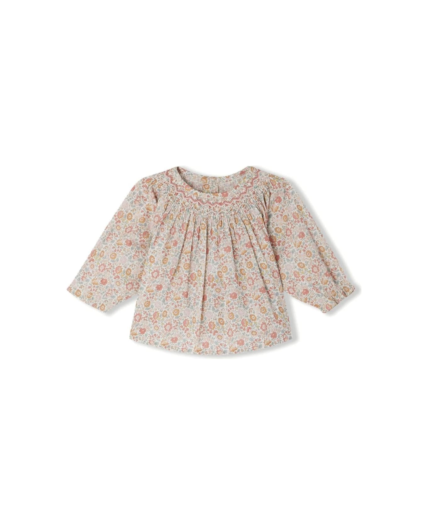 Bonpoint Griotte Blouse In Orange Blossom Liberty Fabric - MultiColour