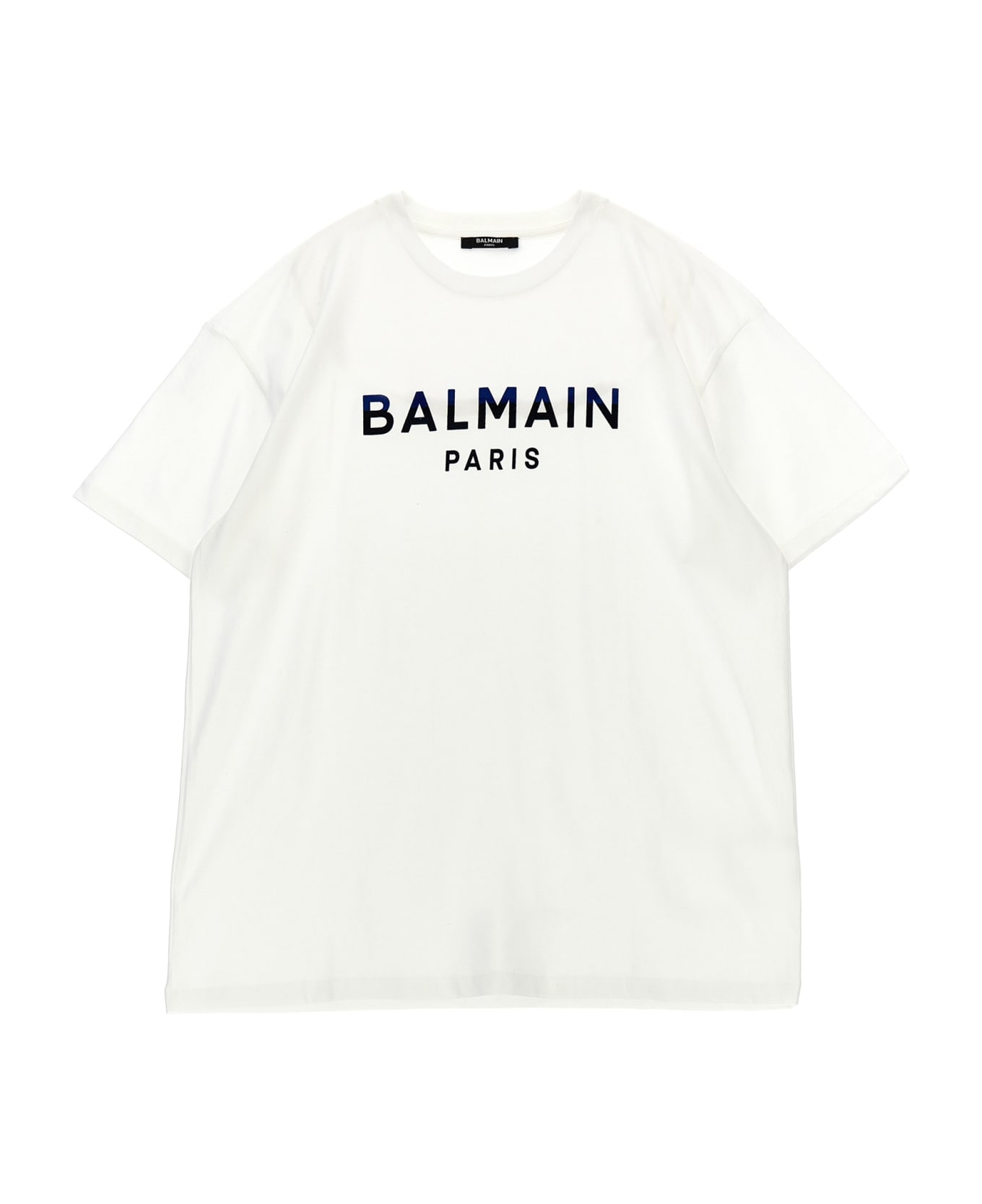 Balmain Flocked Logo T-shirt - White