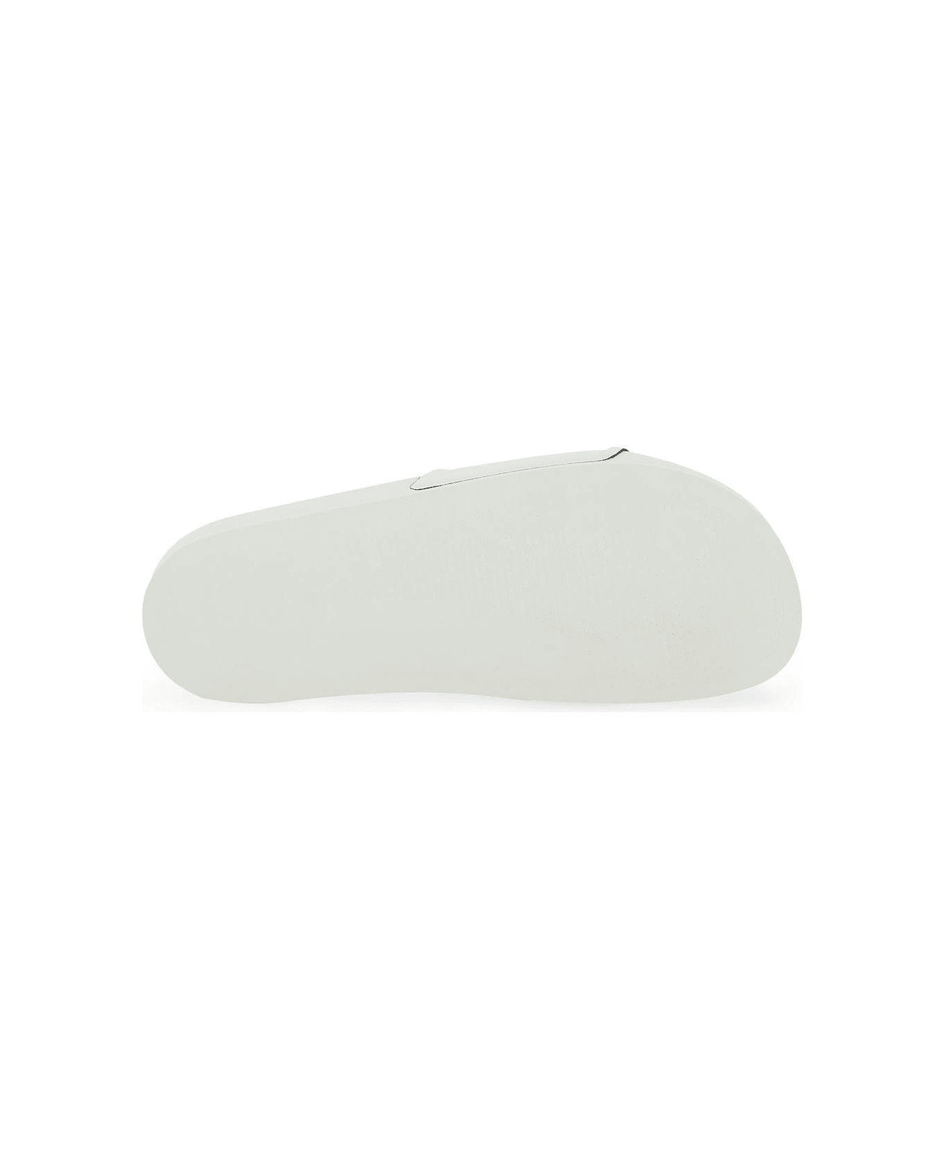 Palm Angels White Slipper With Contrast Logo - White