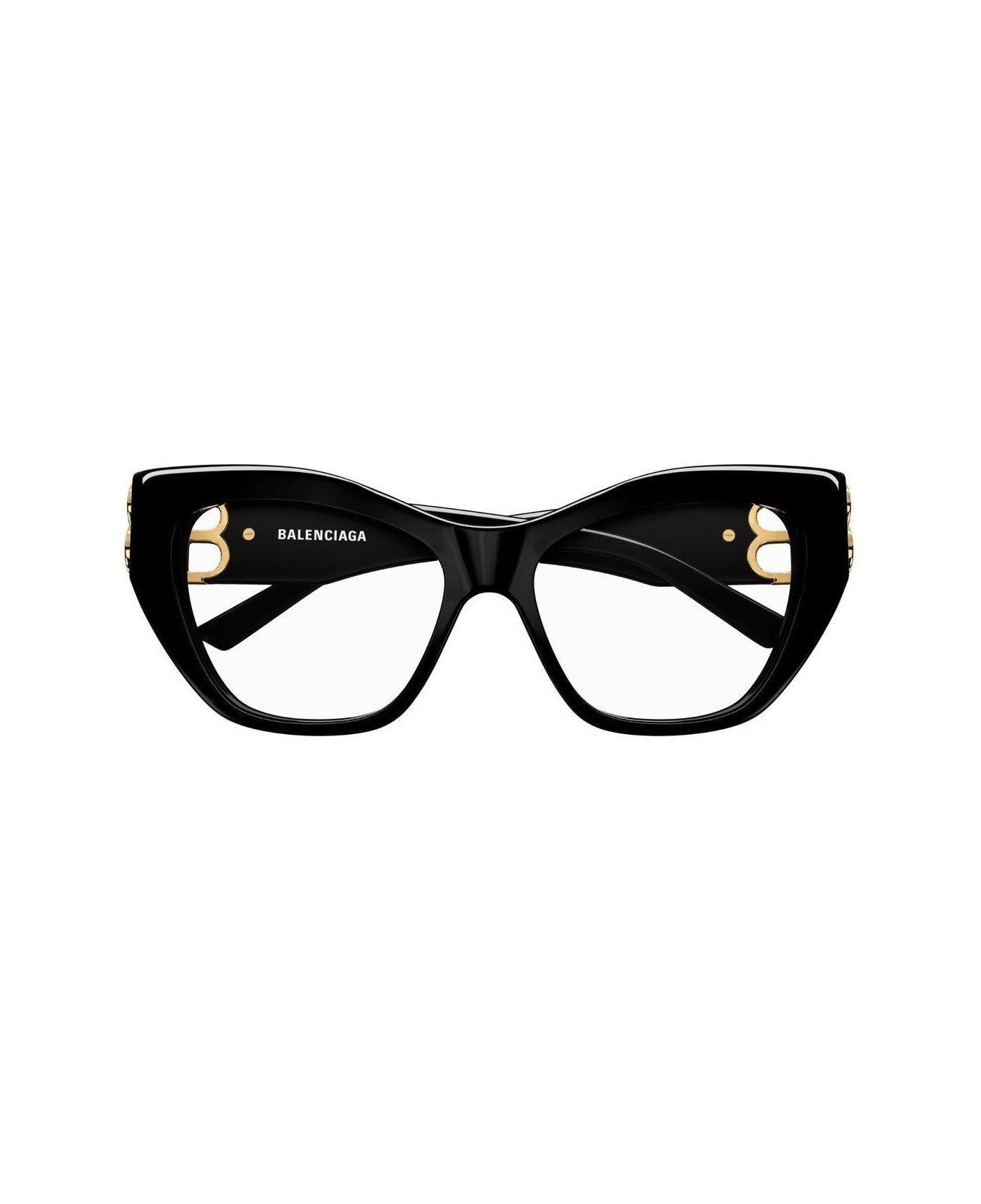 Balenciaga Eyewear Cat-eye Frame Glasses - 001 black black transpare