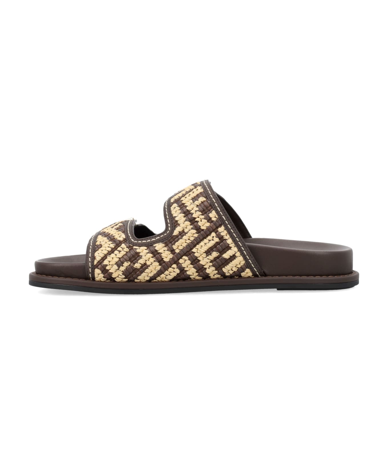 Fendi Ff Slides - GIANDUIA NATURALE