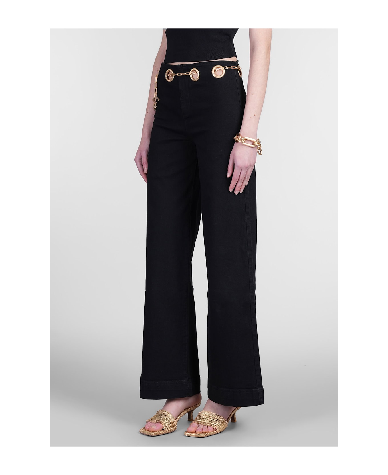 Cult Gaia Sydney Pants In Black Cotton - black