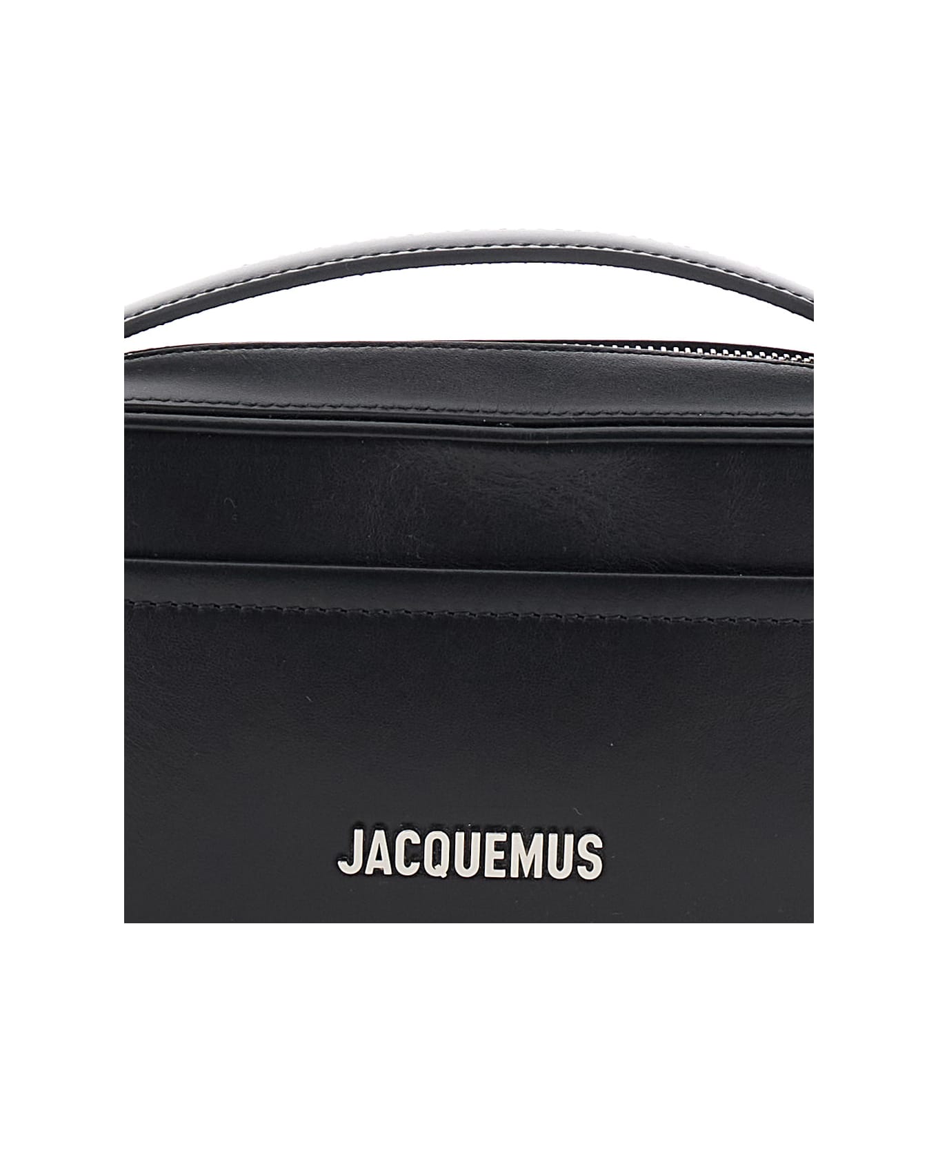 Jacquemus 
le Baneto
 Black Handbag With Logo Lettering On The Front In Leather Man - Black