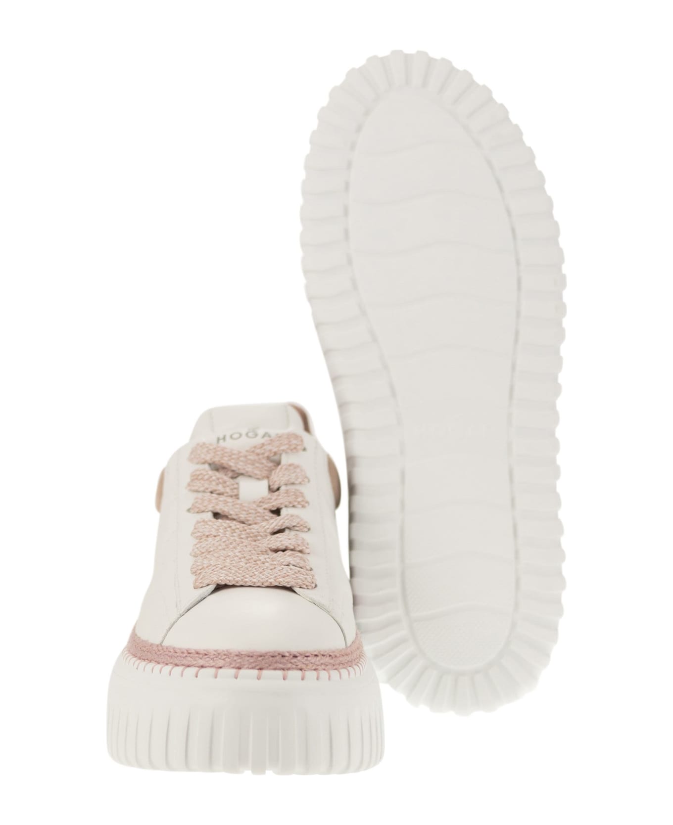 Hogan H-stripes - Sneakers - White/pink ウェッジシューズ