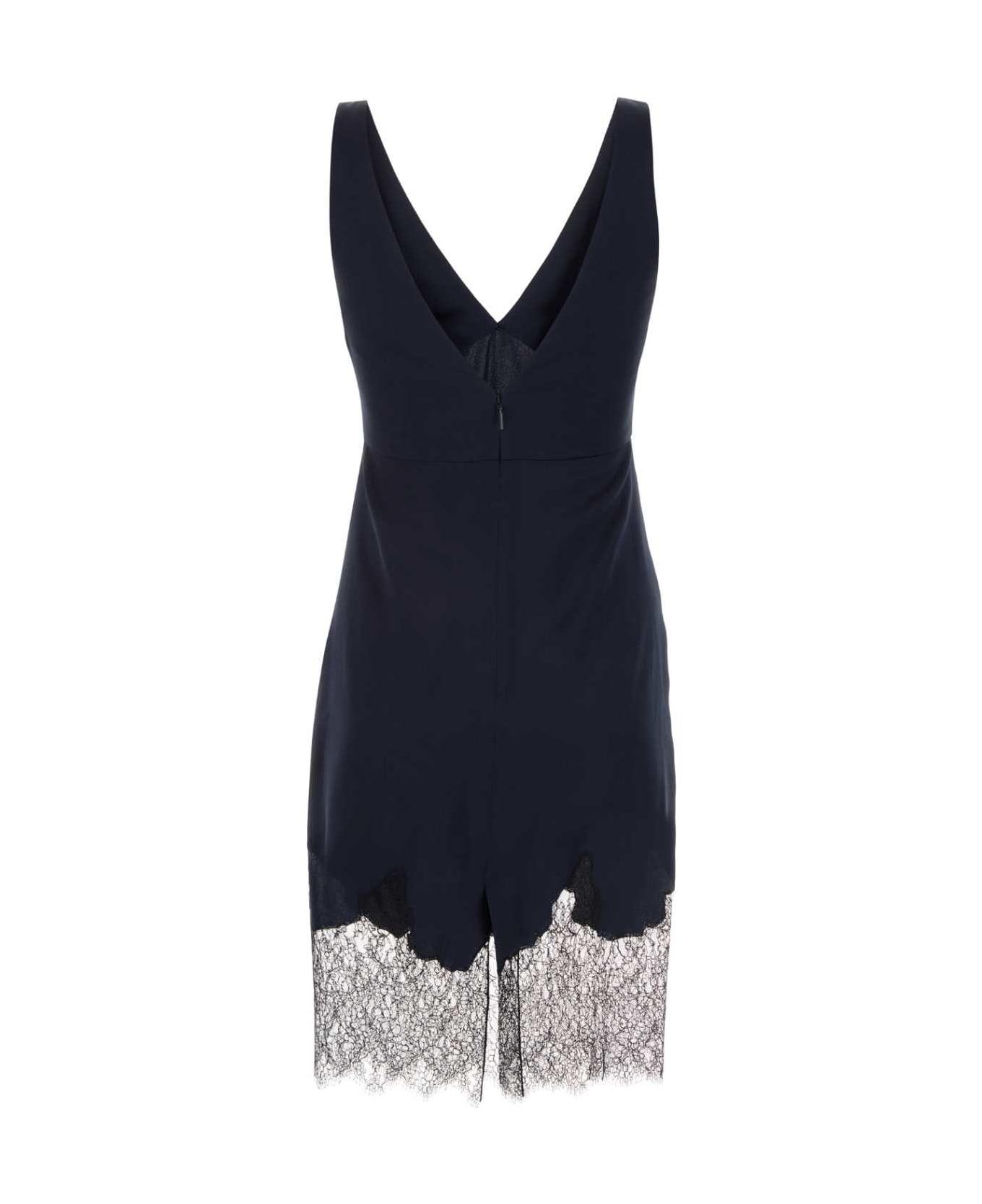 Saint Laurent Satin Mini Dress - NAVY ワンピース＆ドレス