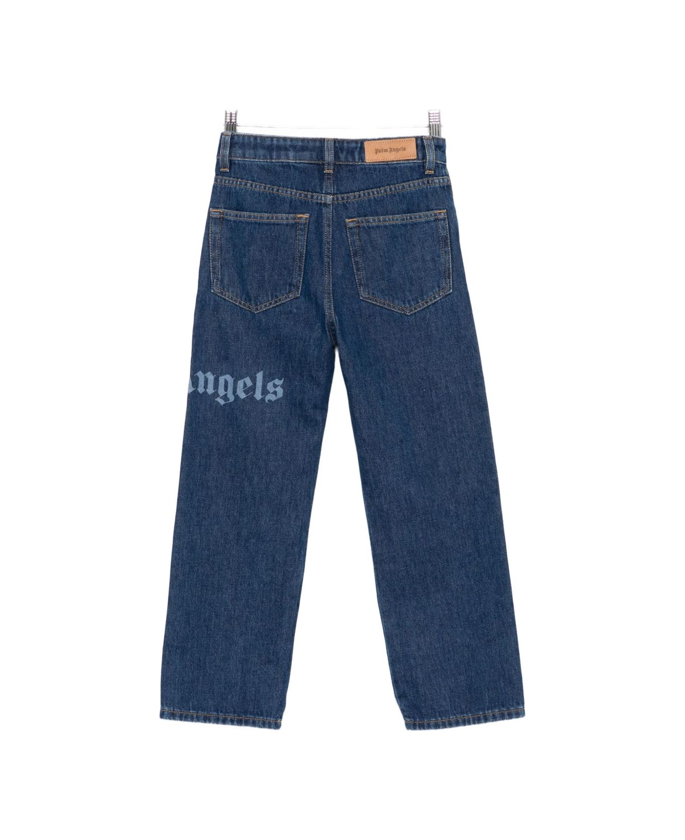 Palm Angels Kids Logo-print Jeans - Blue ボトムス