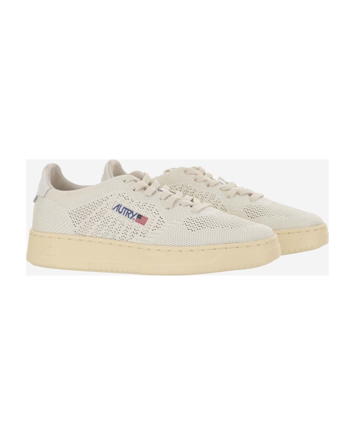 Autry Medalist Easeknit Low Fabric Sneakers - Ivory