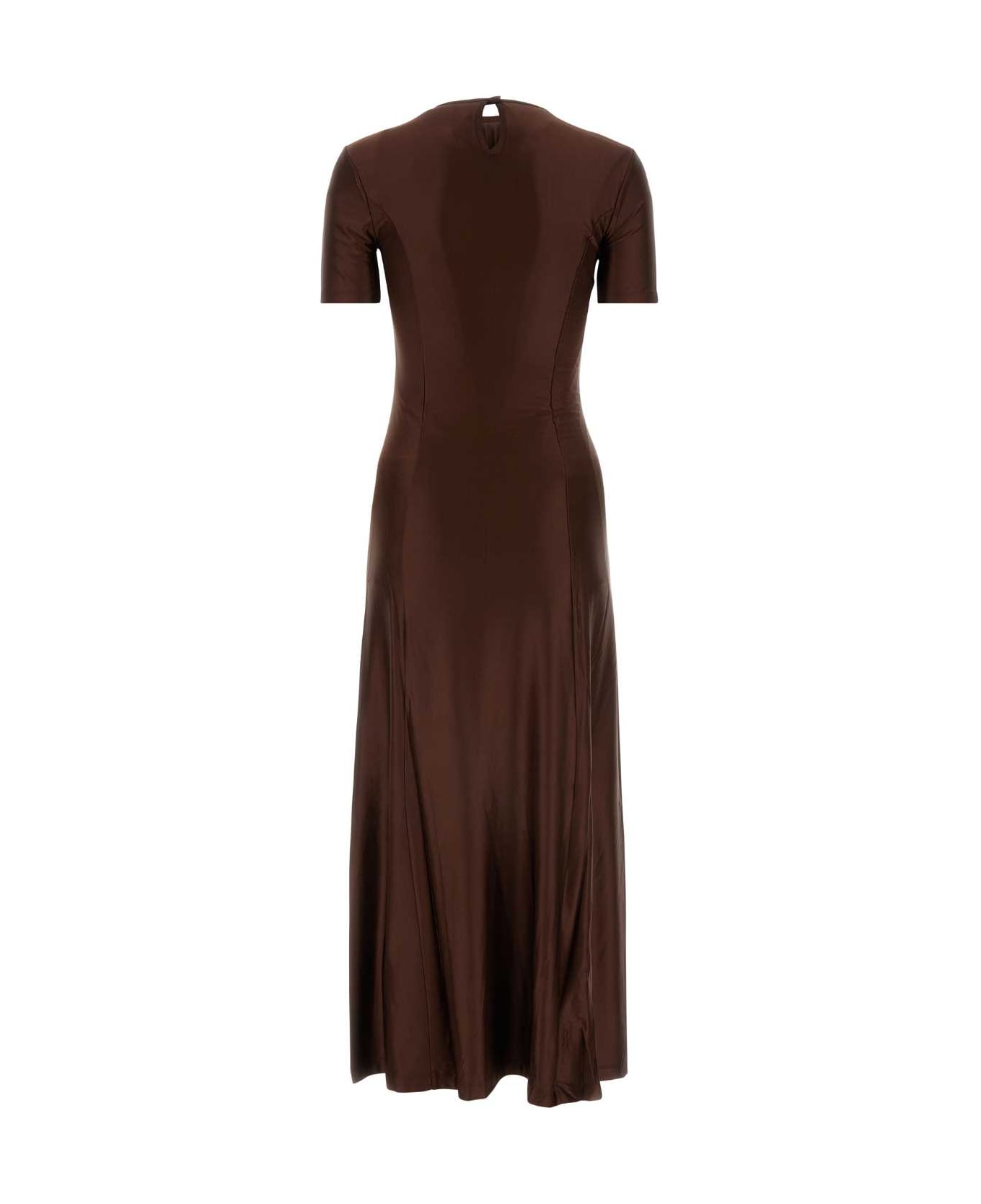 Paco Rabanne Chocolate Stretch Satin Dress - CHOCOLAT ワンピース＆ドレス