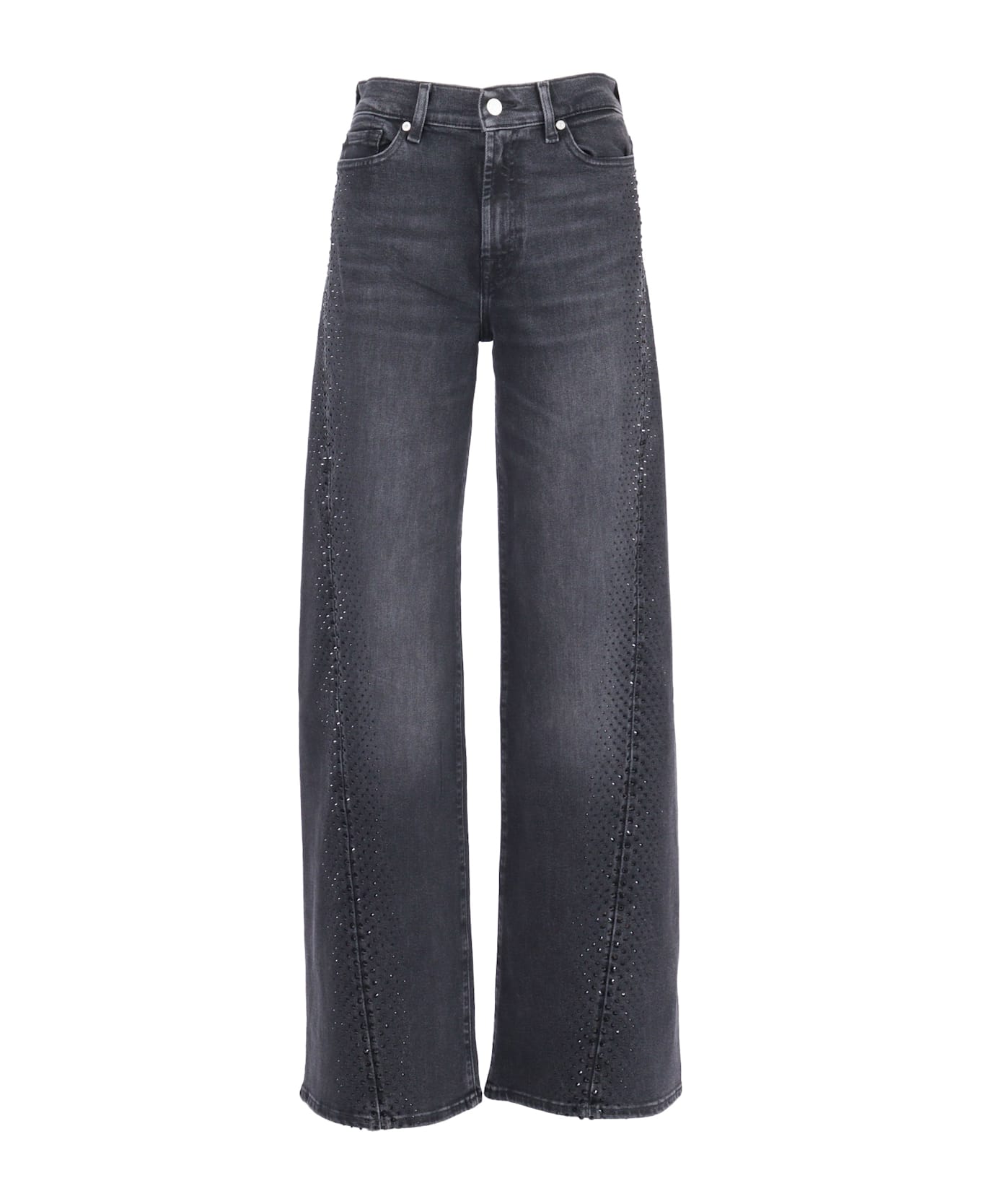 7 For All Mankind Twisted Lotta Bottomline With Crystals - BLUE