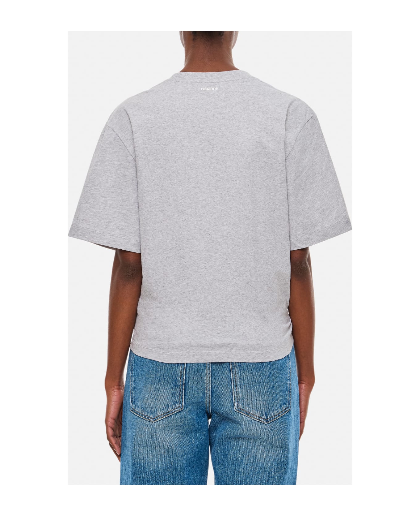 Paco Rabanne Cropped Cotton T-shirt - Grey